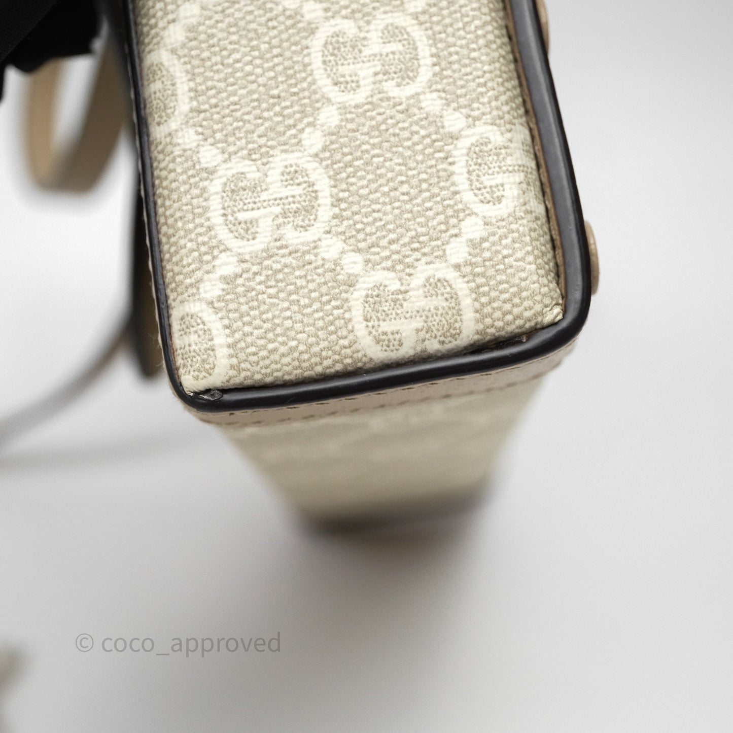 Gucci Horsebit 1955 Mini Bag Beige/White GG Supreme Canvas