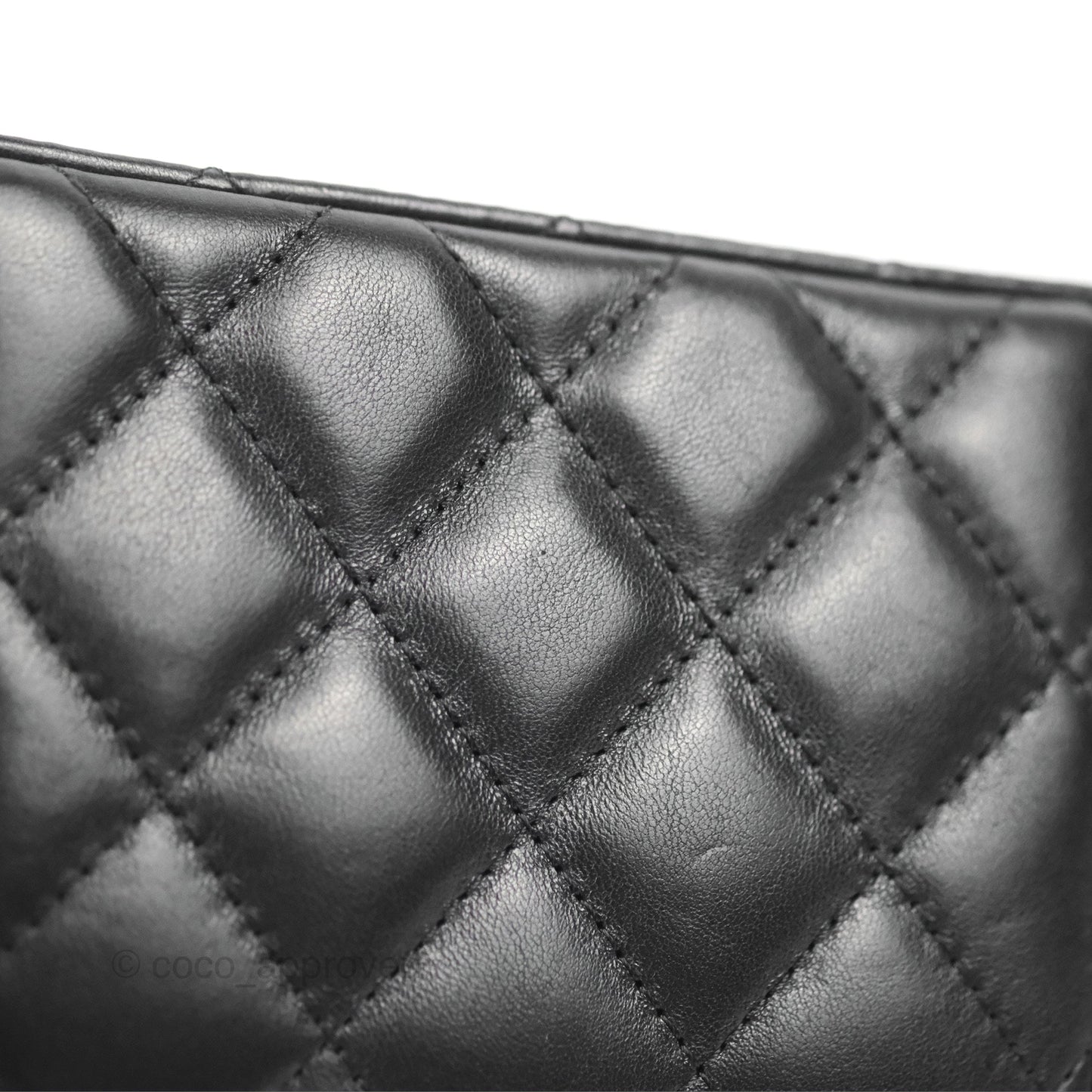 Chanel Vanity with Adjustable Chain Black Lambskin Aged Gold Hardware 22K