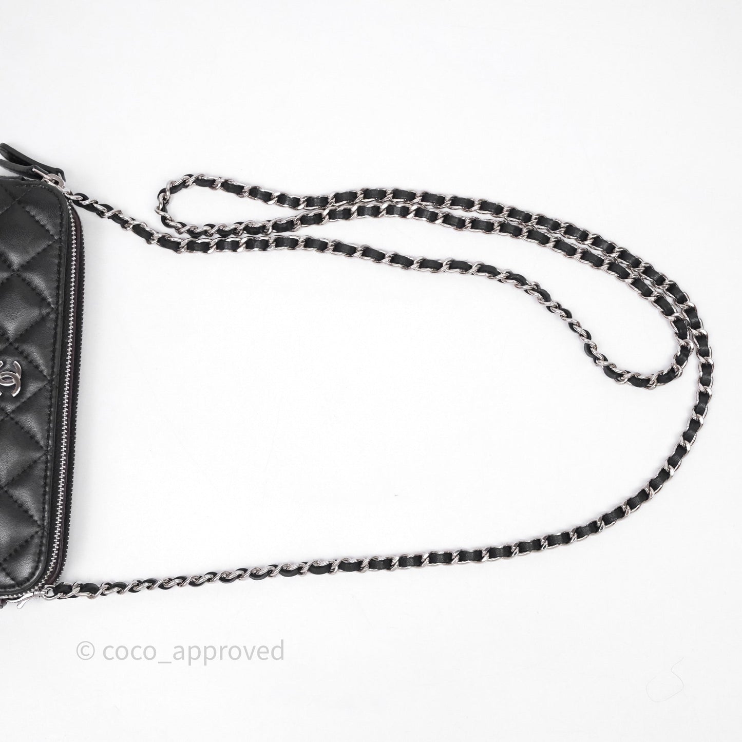 Chanel Clutch with Chain Black Lambskin Silver Hardware
