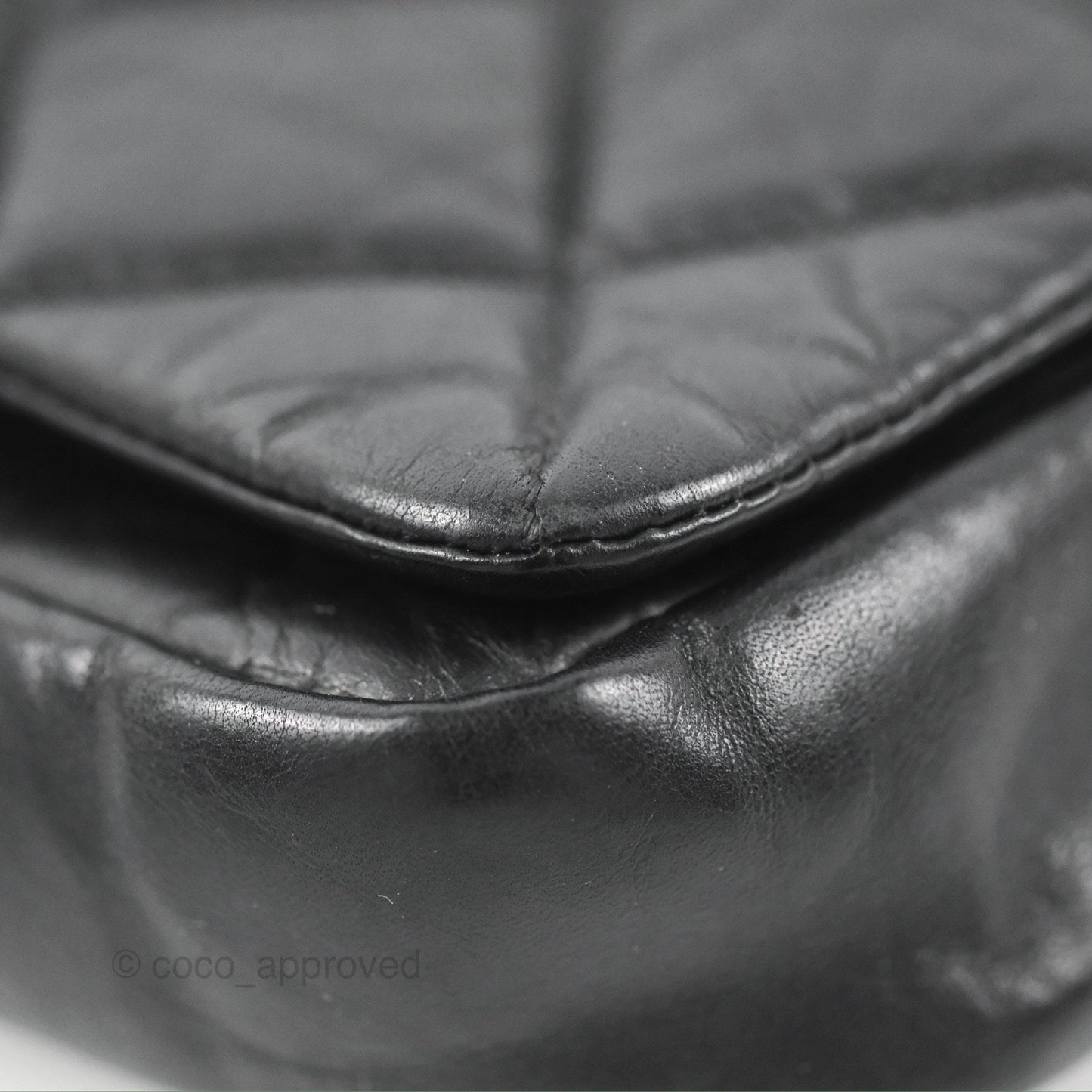 Chanel Medium Pondicherry Flap Bag Black Crumpled Calfskin Antique Gold Hardware