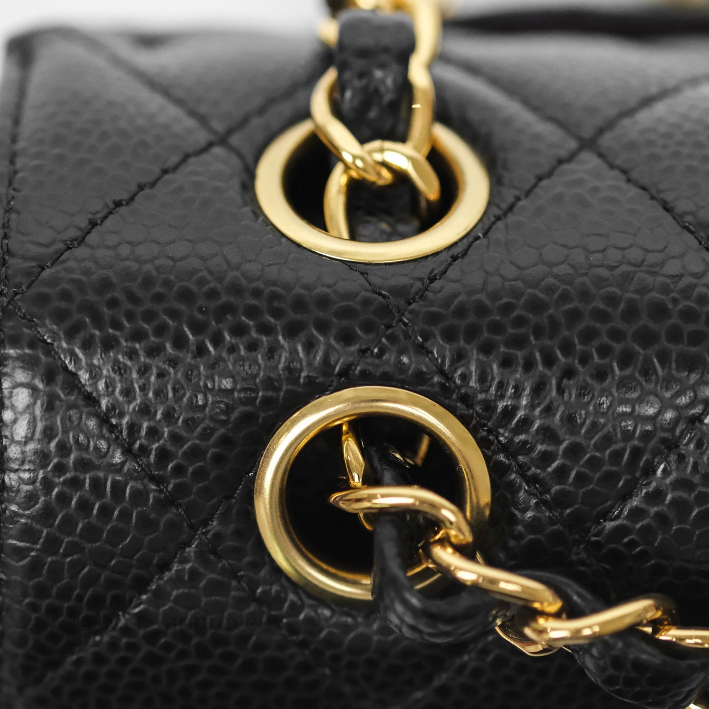 Chanel Small Classic Flap Quilted Black Caviar Gold Hardware
