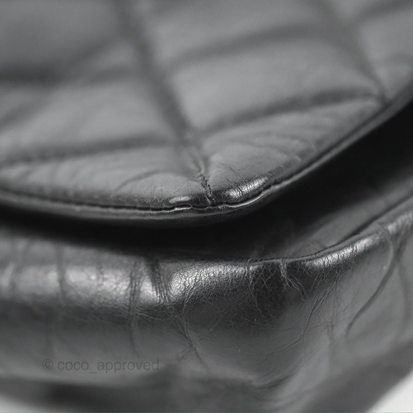 Chanel Medium Pondicherry Flap Bag Black Crumpled Calfskin Antique Gold Hardware
