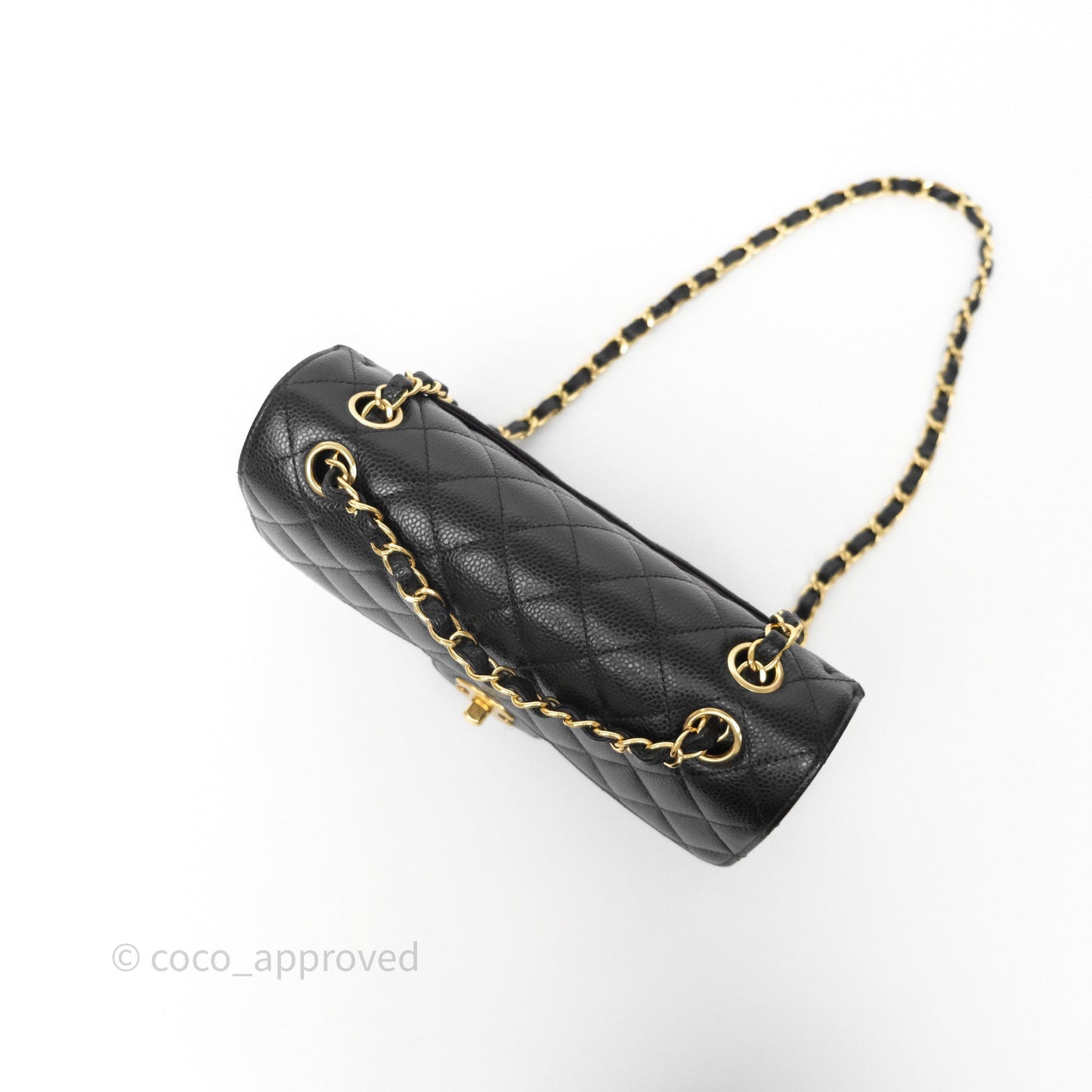 Chanel Small Classic Flap Quilted Black Caviar Gold Hardware