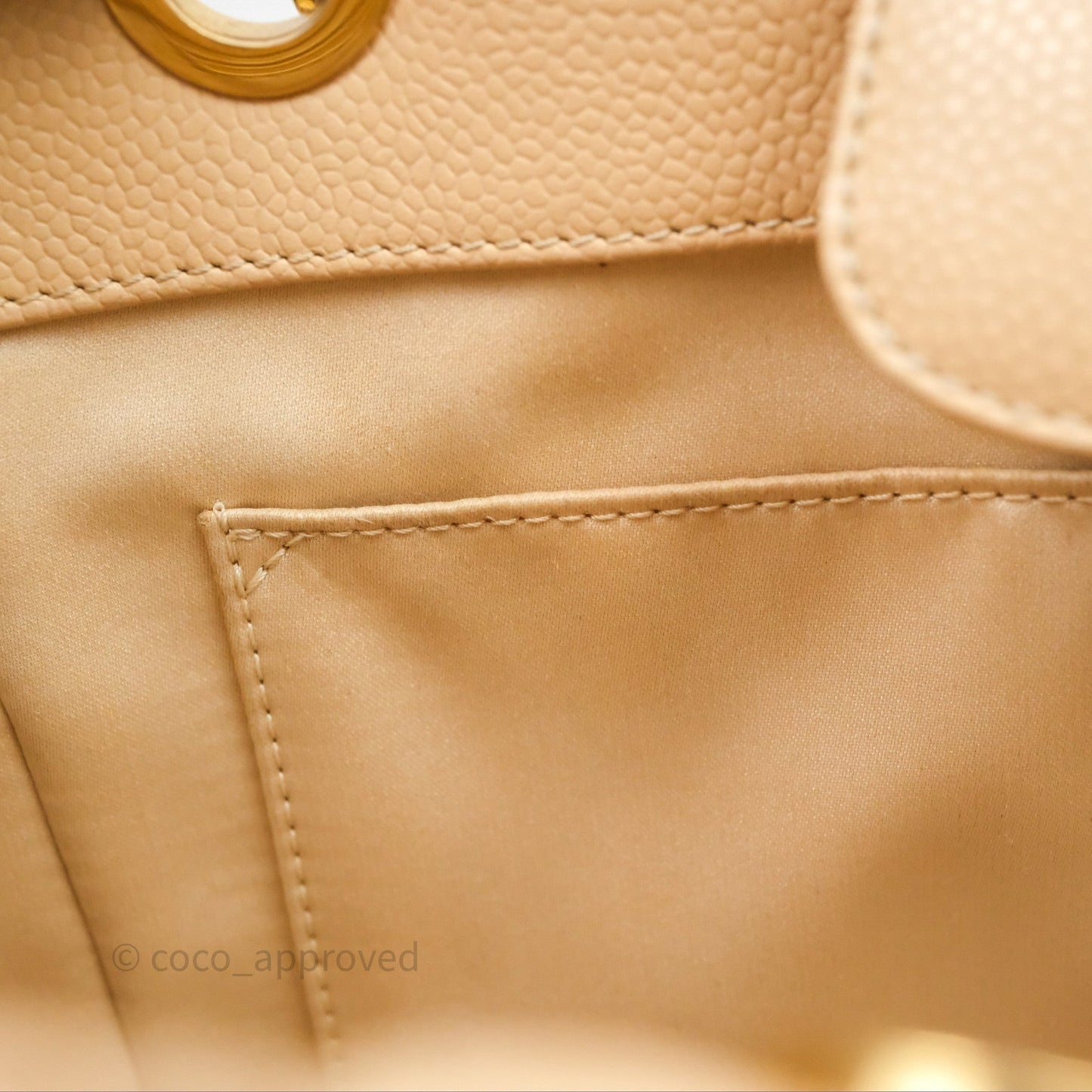 Chanel Vertical GST Beige Caviar Gold Hardware