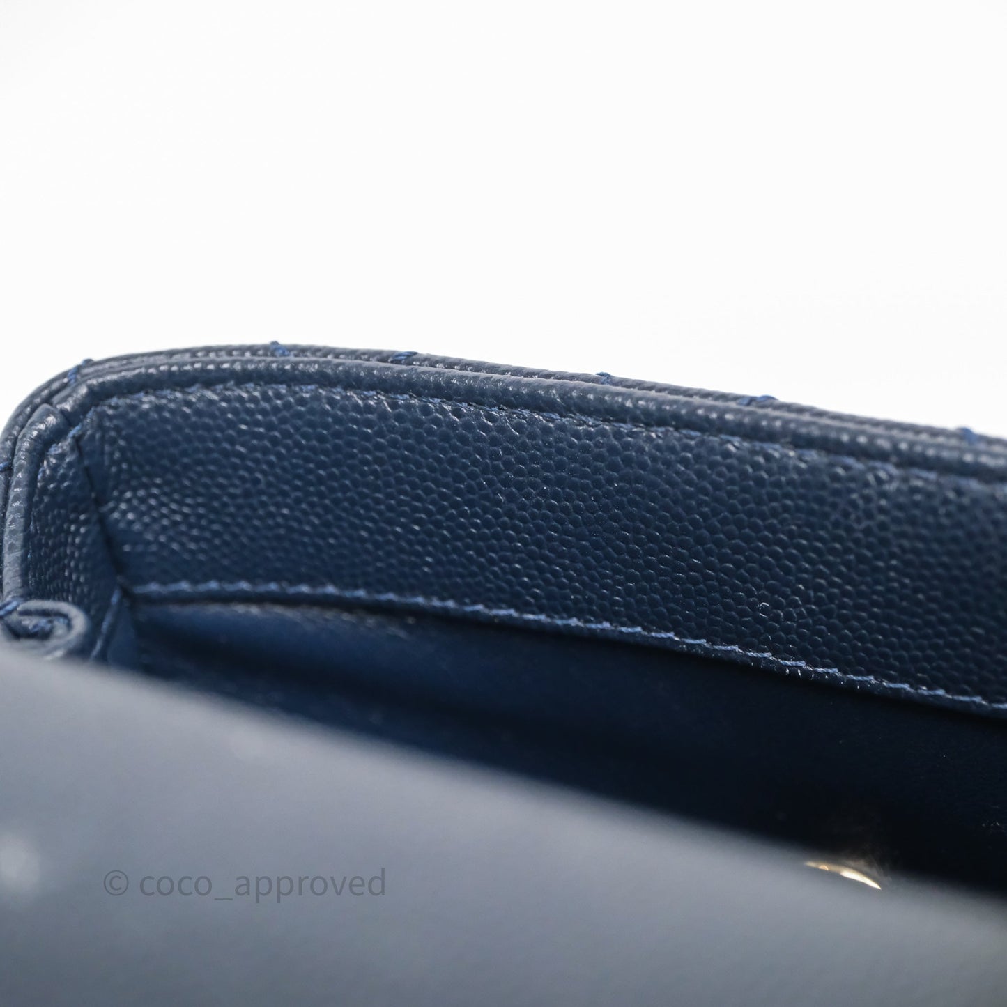 Chanel Mini Coco Handle Quilted Navy Caviar Gold Hardware