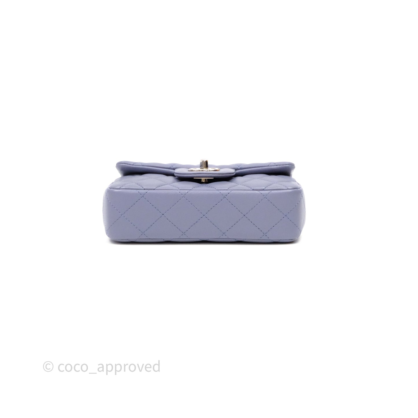 Chanel Quilted Extra Mini Rectangular Flap Purple Lambskin Silver Hardware