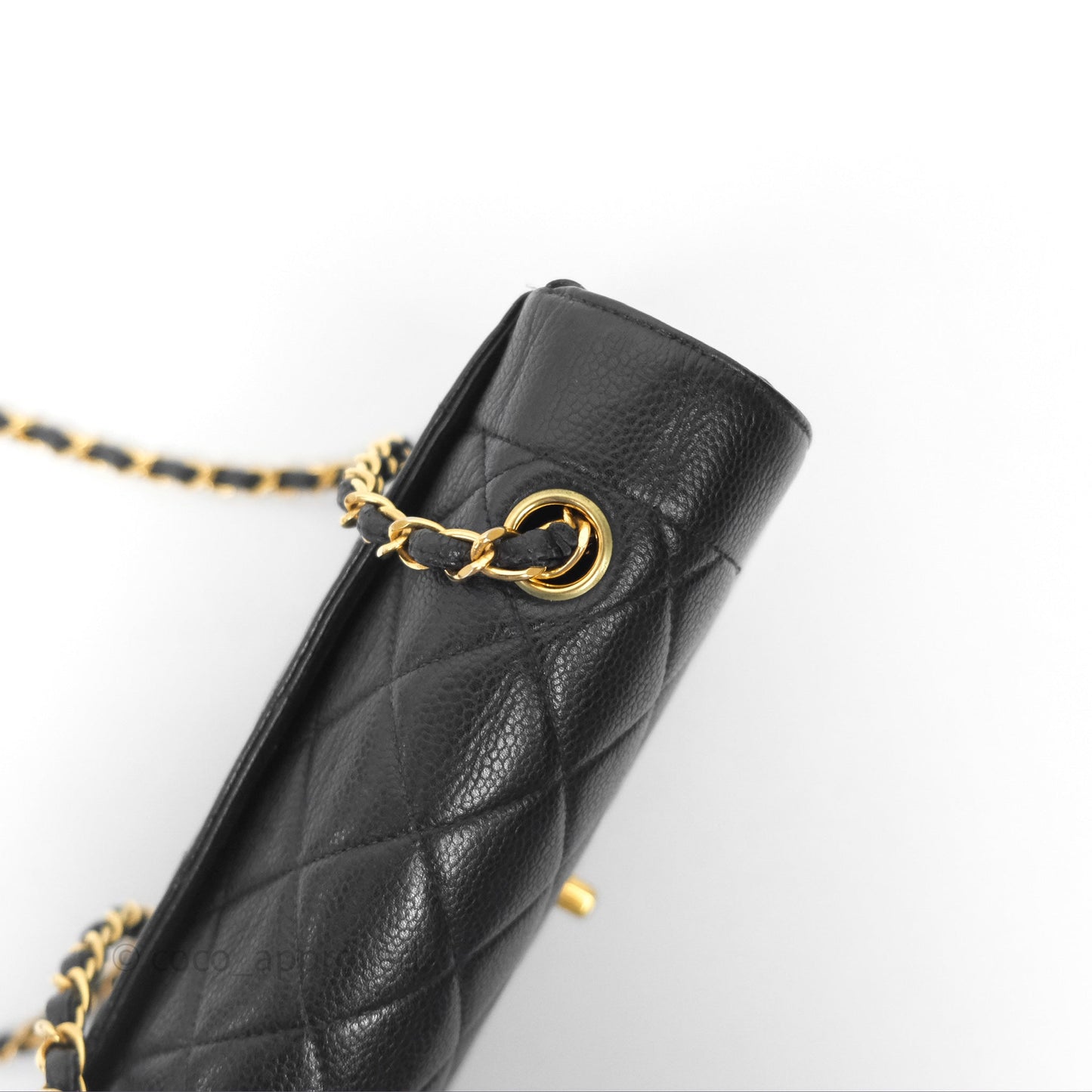 Chanel Vintage Medium Classic Diana Flap Bag Black Caviar 24K Gold Hardware