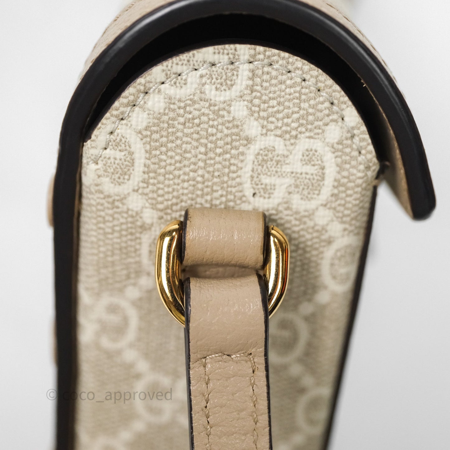 Gucci Horsebit 1955 Mini Bag Beige/White GG Supreme Canvas
