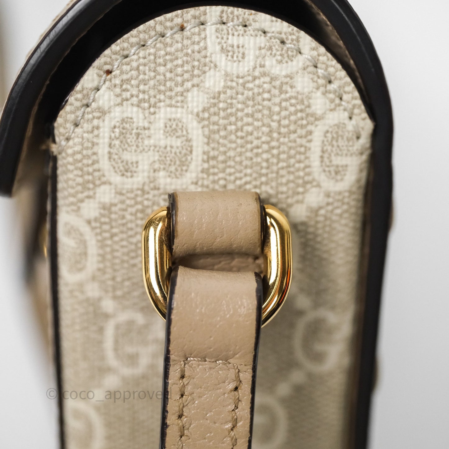 Gucci Horsebit 1955 Mini Bag Beige/White GG Supreme Canvas