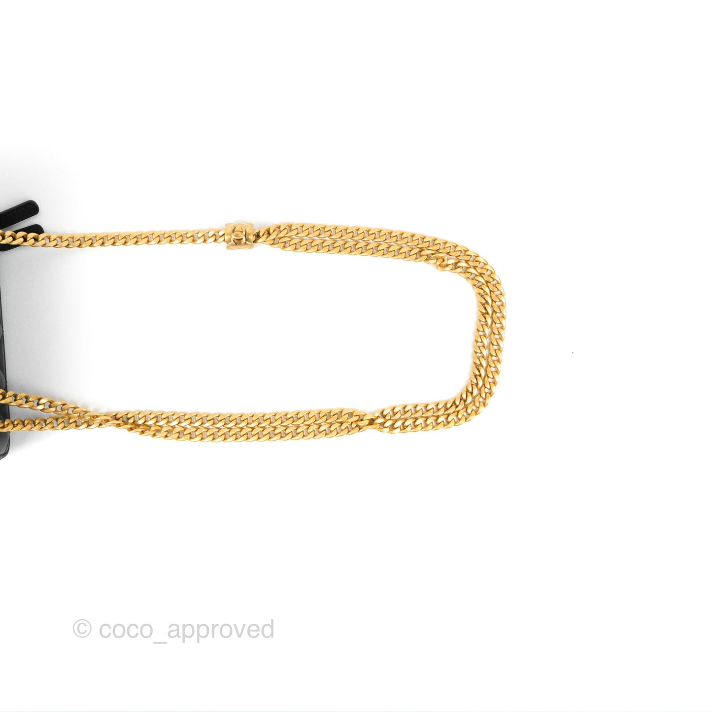 Chanel Vanity with Adjustable Chain Black Lambskin Aged Gold Hardware 22K