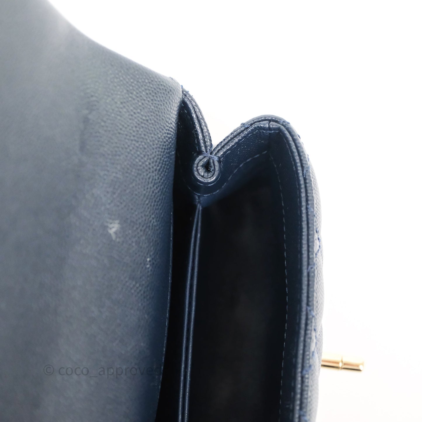 Chanel Mini Coco Handle Quilted Navy Caviar Gold Hardware
