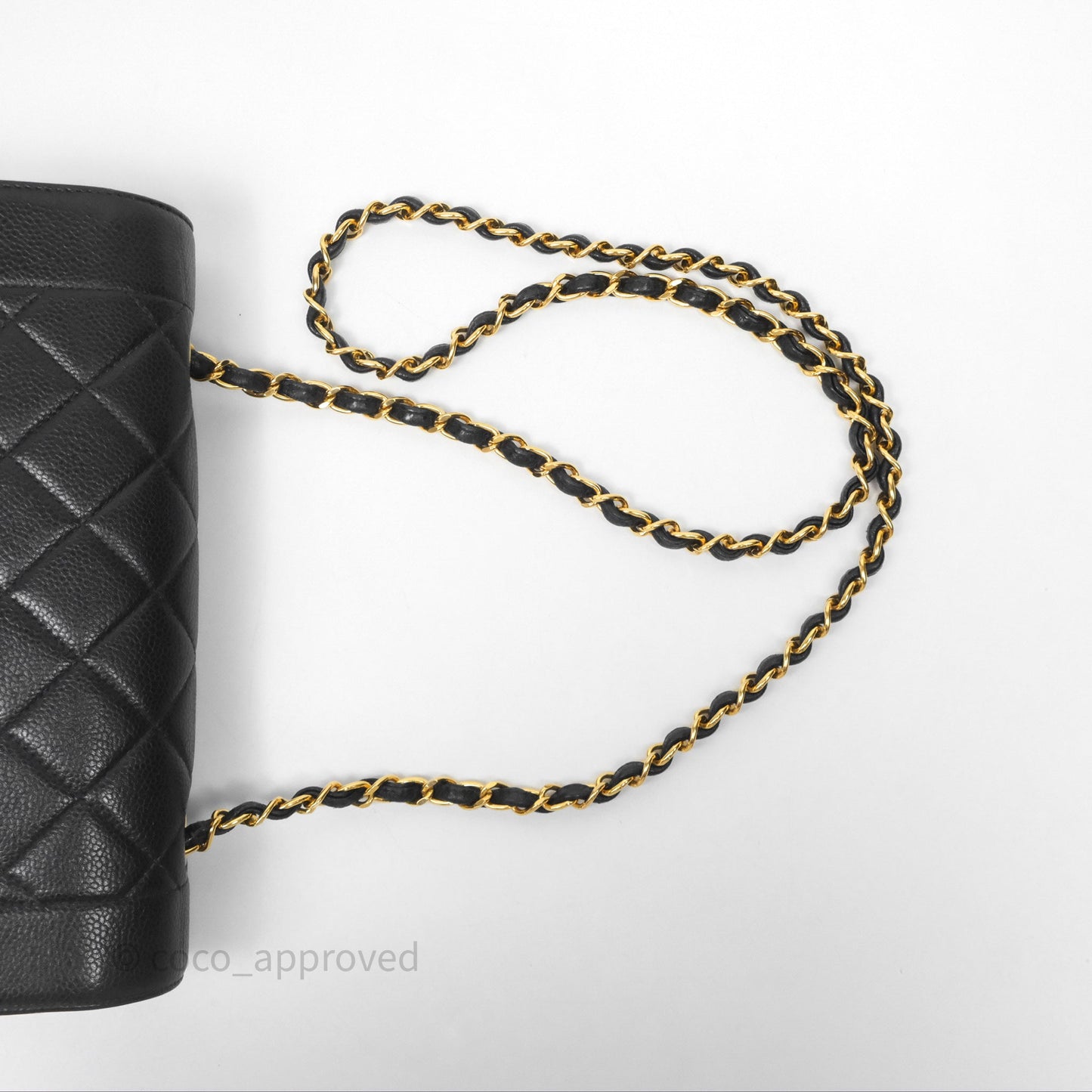 Chanel Vintage Medium Classic Diana Flap Bag Black Caviar 24K Gold Hardware