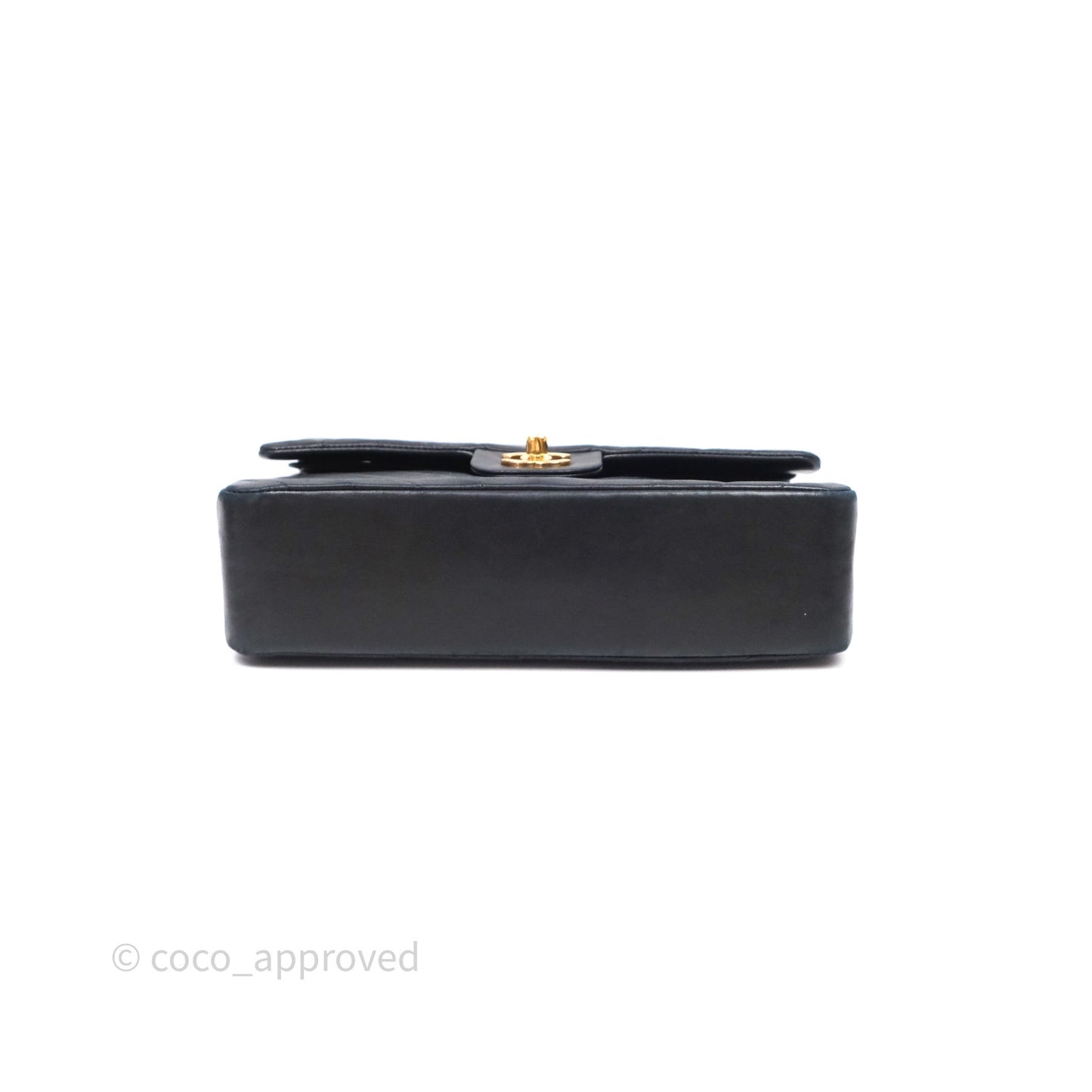 Chanel Vintage Medium Classic Flap Chevron Black Lambskin 24K Gold Hardware