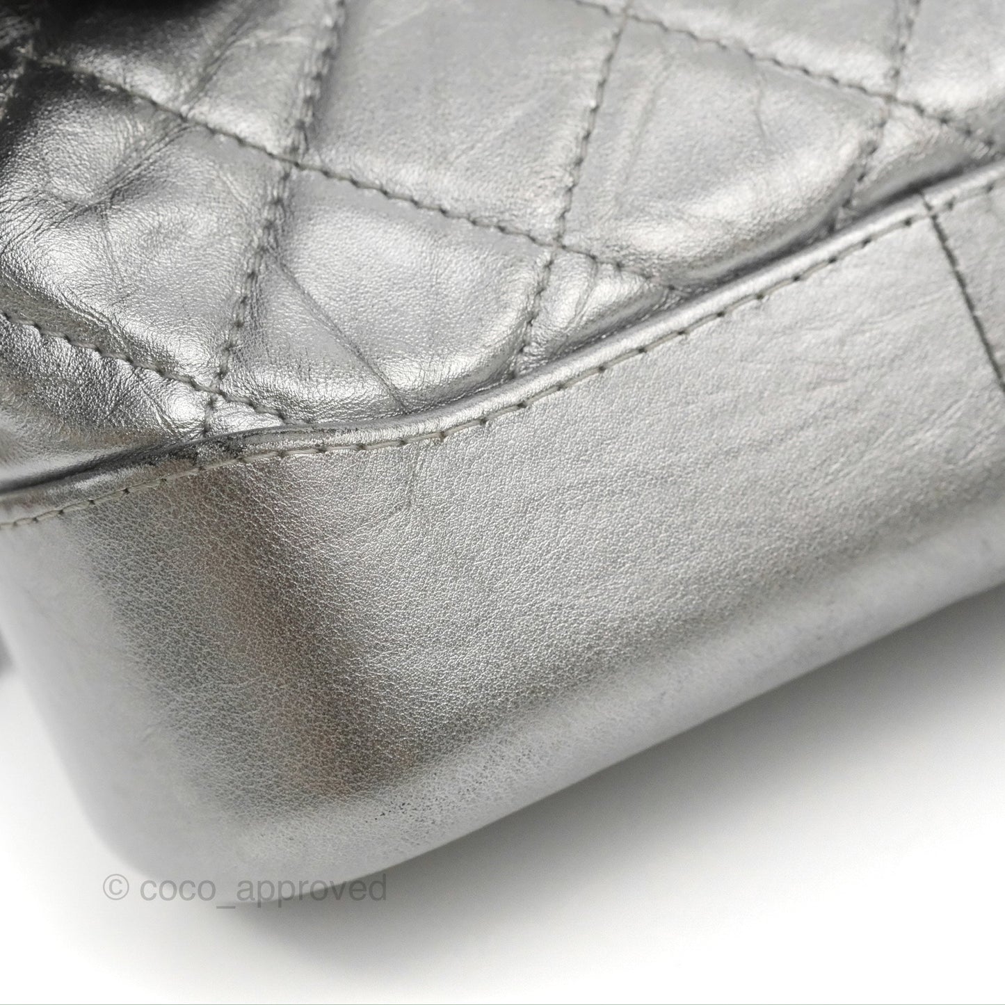 Chanel Quilted Small Gabrielle Hobo Metallic Silver Aged Calfskin Mixed Hardware