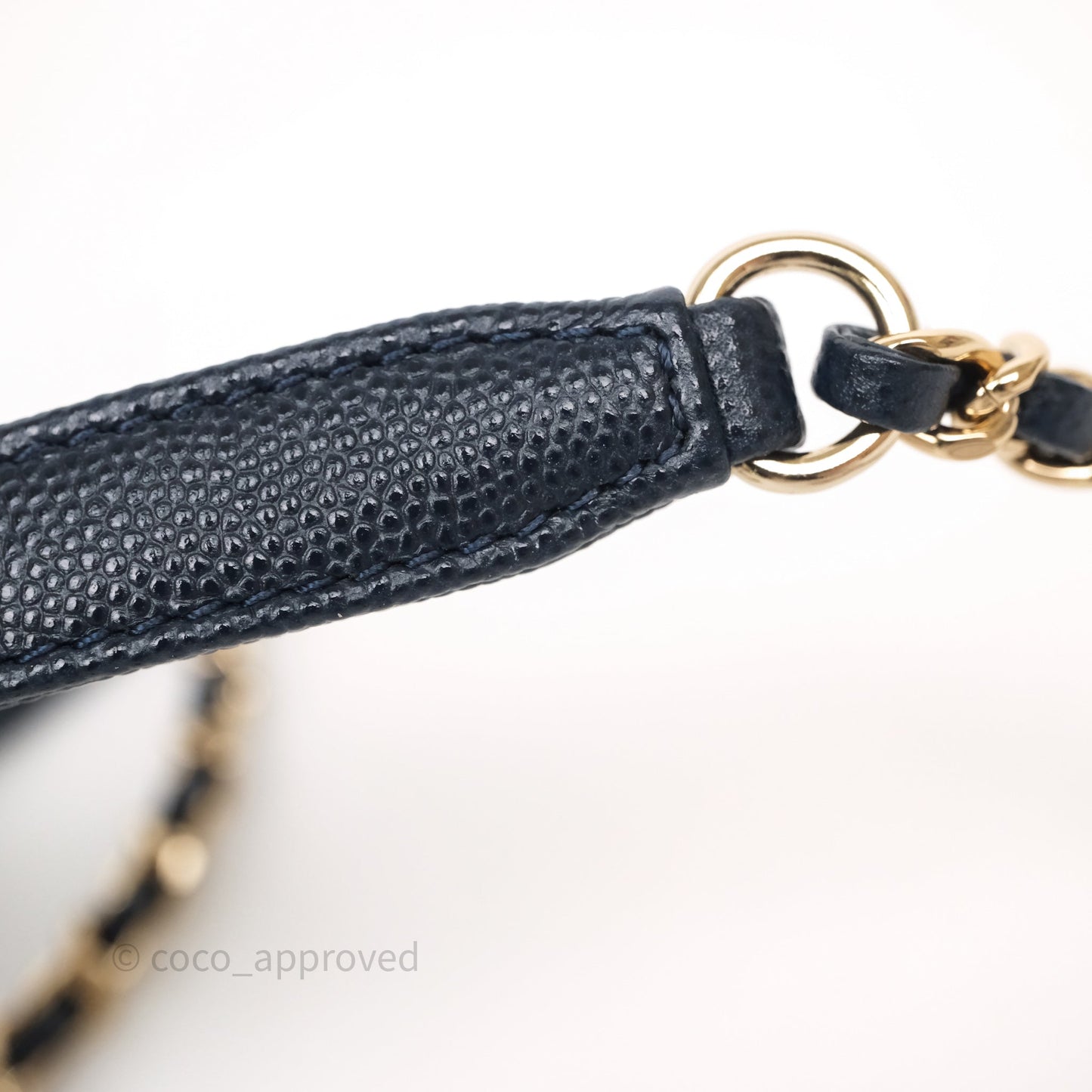 Chanel Mini Coco Handle Quilted Navy Caviar Gold Hardware