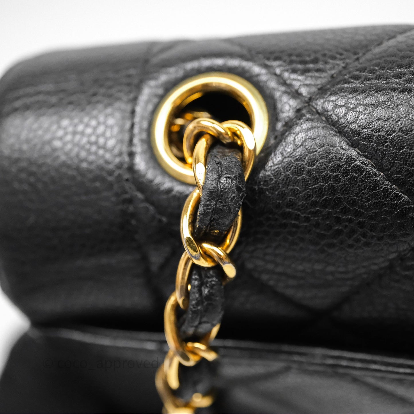 Chanel Vintage Medium Classic Diana Flap Bag Black Caviar 24K Gold Hardware