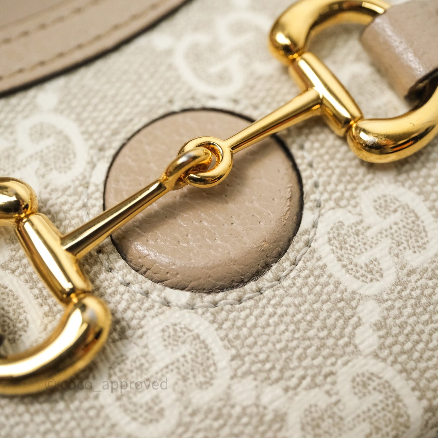 Gucci Horsebit 1955 Mini Bag Beige/White GG Supreme Canvas