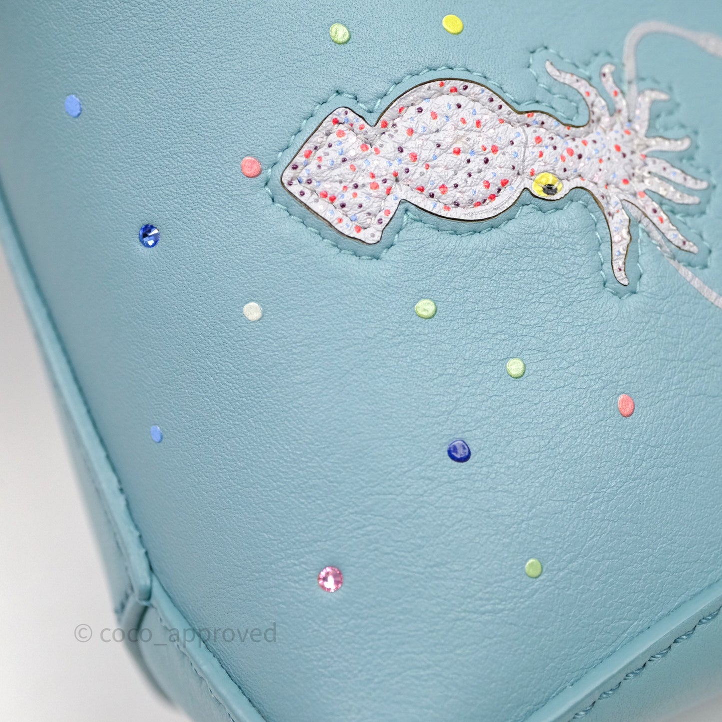 Loewe Mini Squid Suna Puzzle Bag Blue Silver Hardware