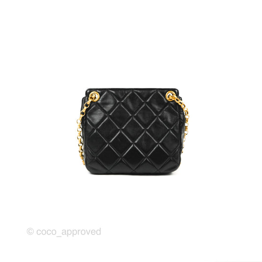 Chanel Mini Front Pocket Tote Black Calfskin Aged Gold Hardware