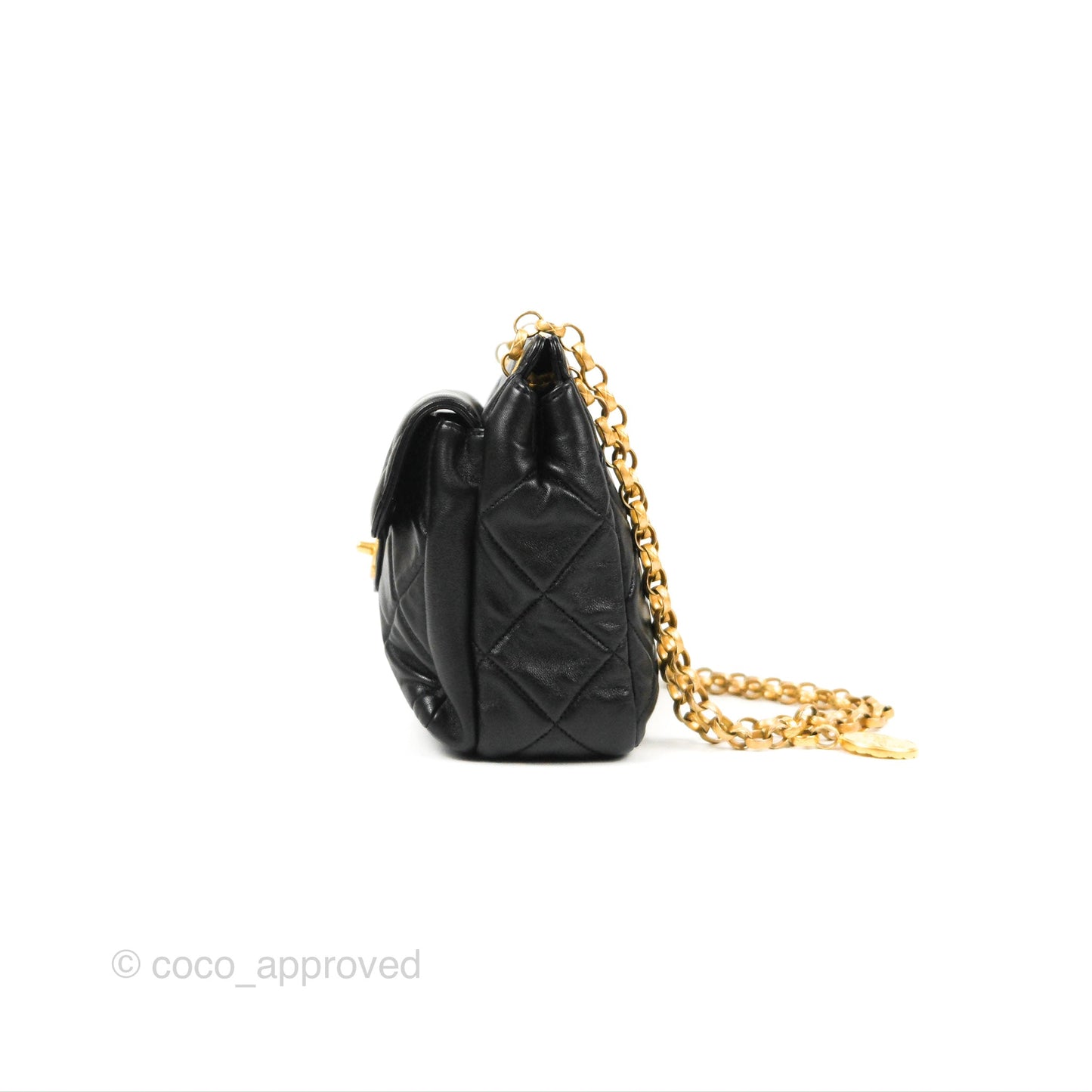 Chanel Mini Front Pocket Tote Black Calfskin Aged Gold Hardware