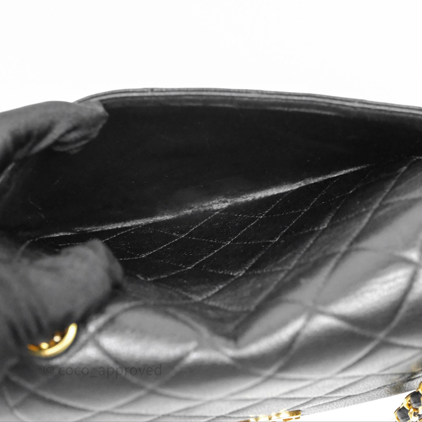 Chanel Vintage Medium Classic Diana Flap Bag Black Caviar 24K Gold Hardware