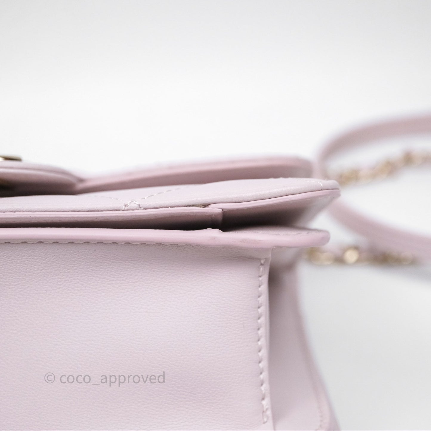 Chanel Small Coco Lady Quilted Flap Bag With Top Handle Light Pink Calfskin Gold Hardware