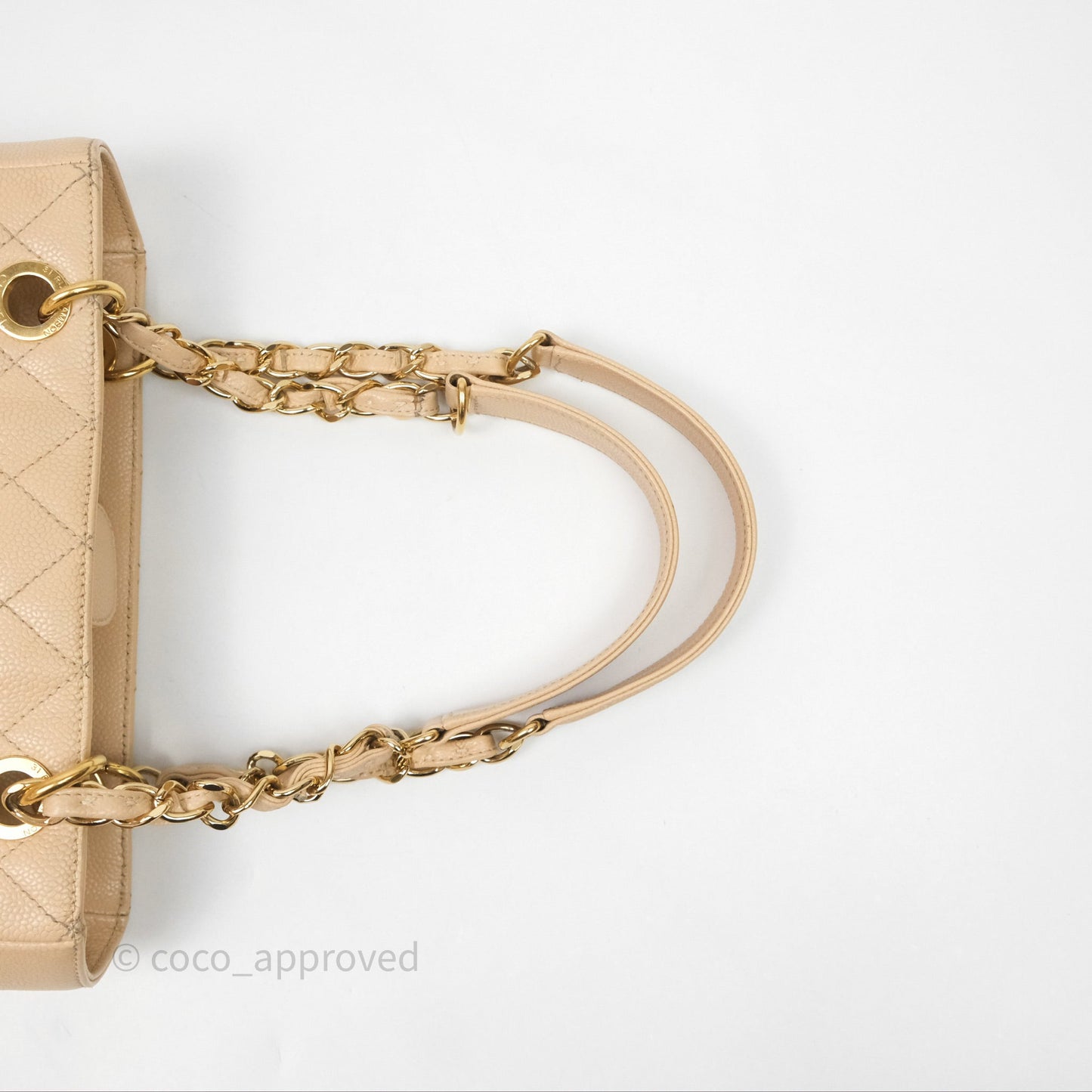 Chanel Vertical GST Beige Caviar Gold Hardware