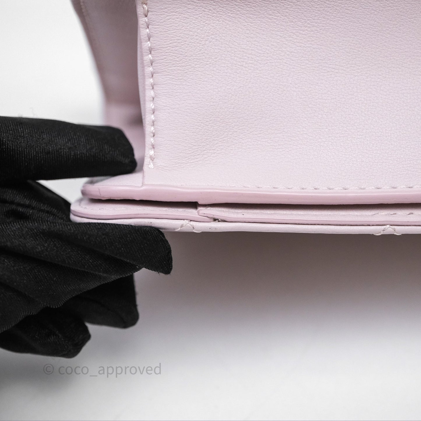 Chanel Small Coco Lady Quilted Flap Bag With Top Handle Light Pink Calfskin Gold Hardware