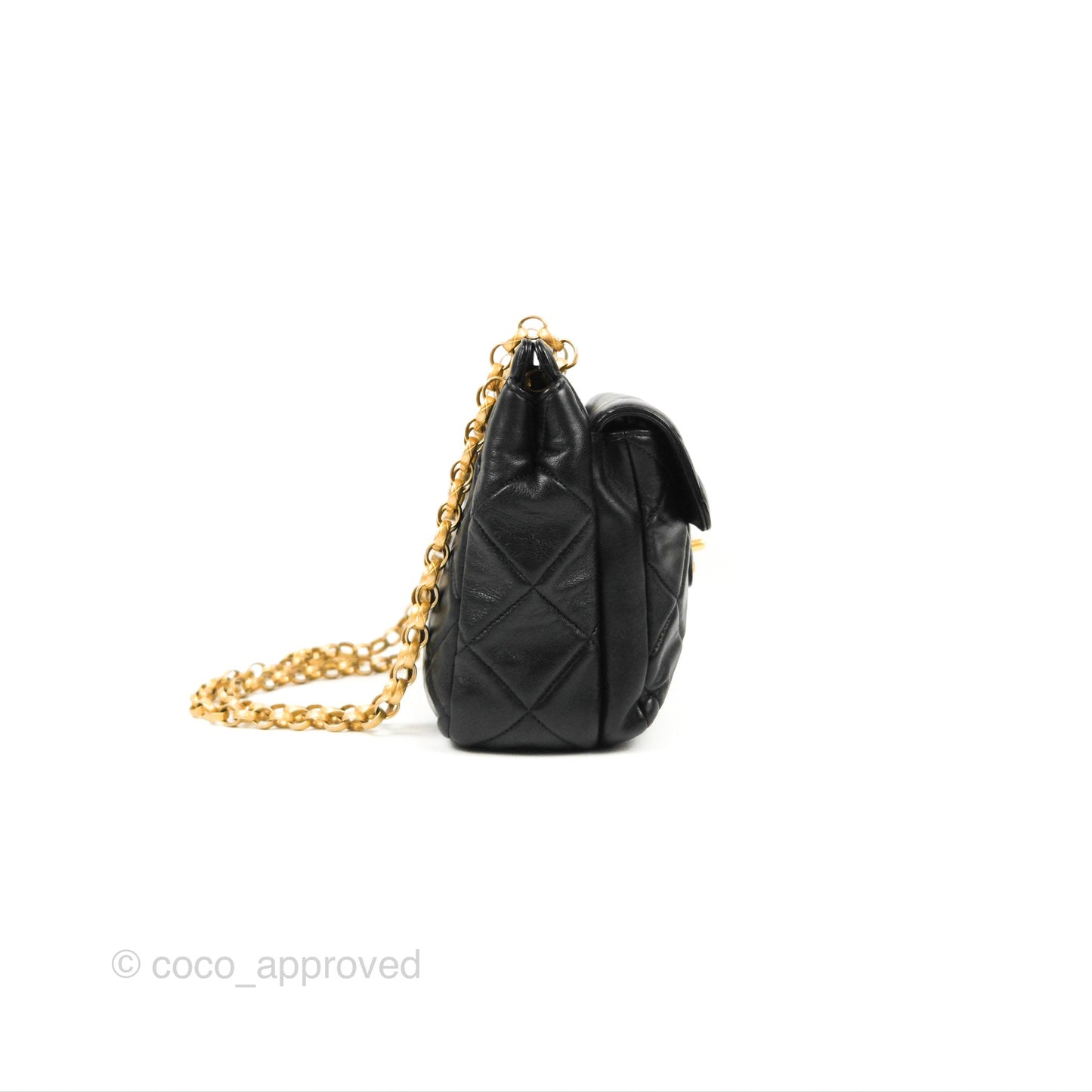 Chanel Mini Front Pocket Tote Black Calfskin Aged Gold Hardware
