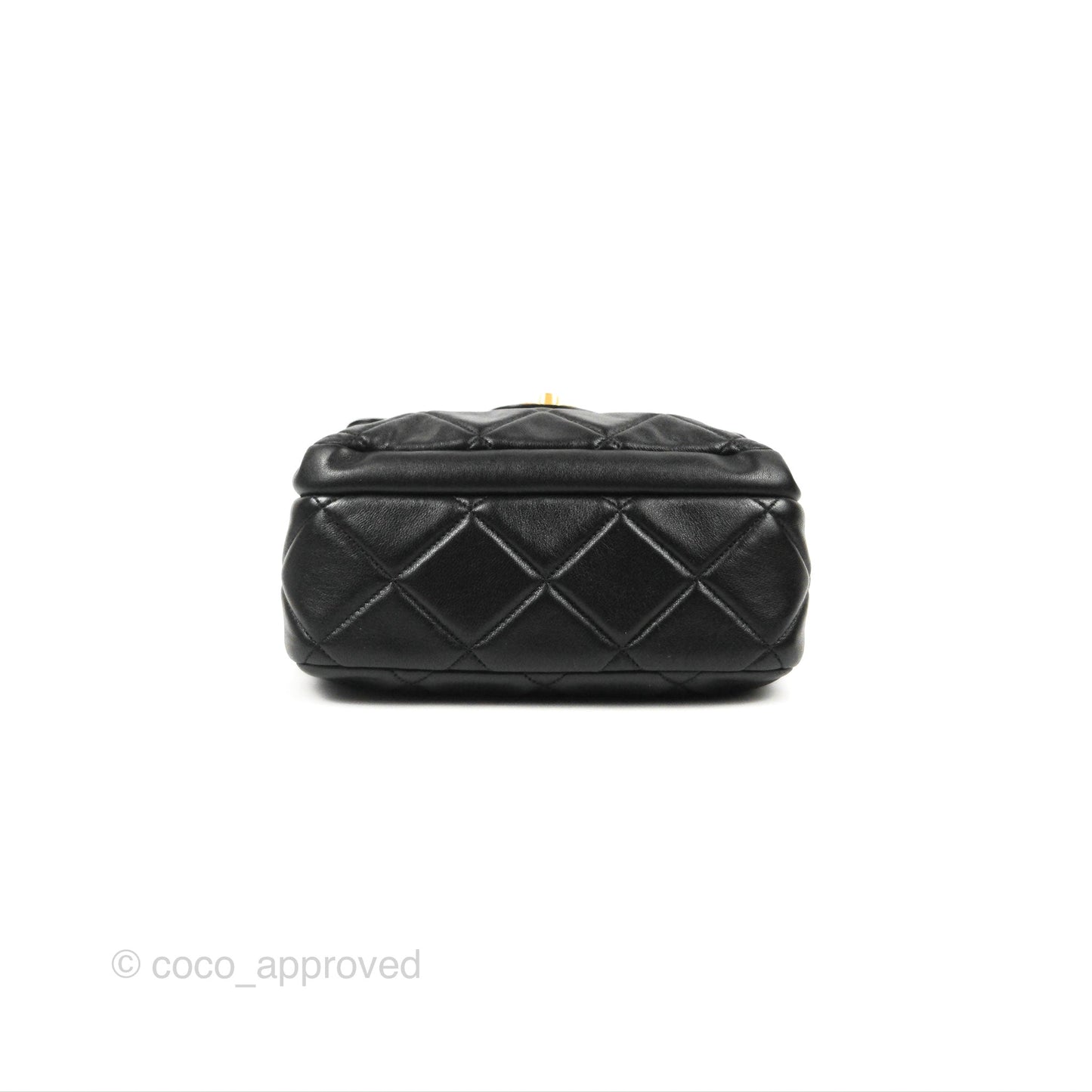 Chanel Mini Front Pocket Tote Black Calfskin Aged Gold Hardware
