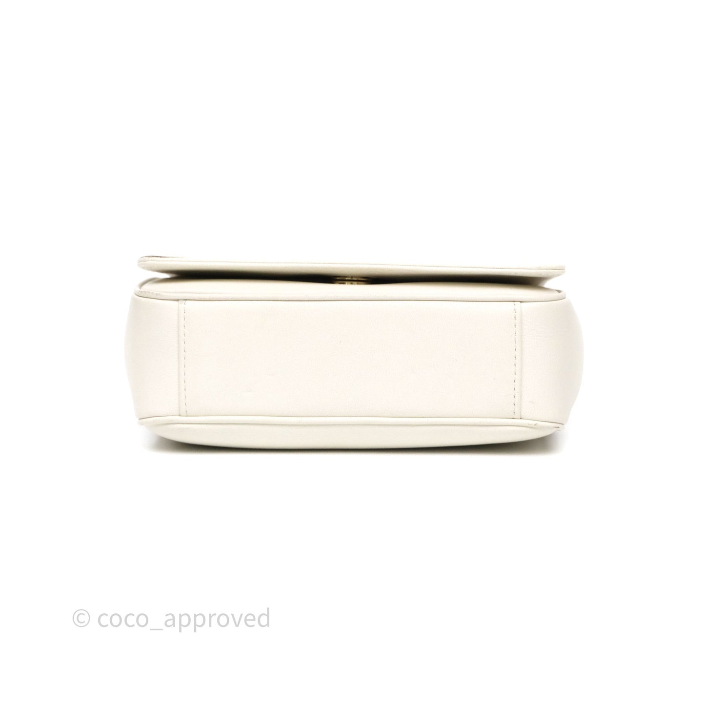Chanel CC Mania Flap Bag White Lambskin Gold Hardware