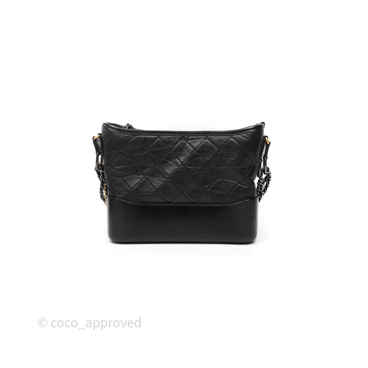 Chanel New Medium Gabrielle Hobo Quilted Black Aged Calfskin