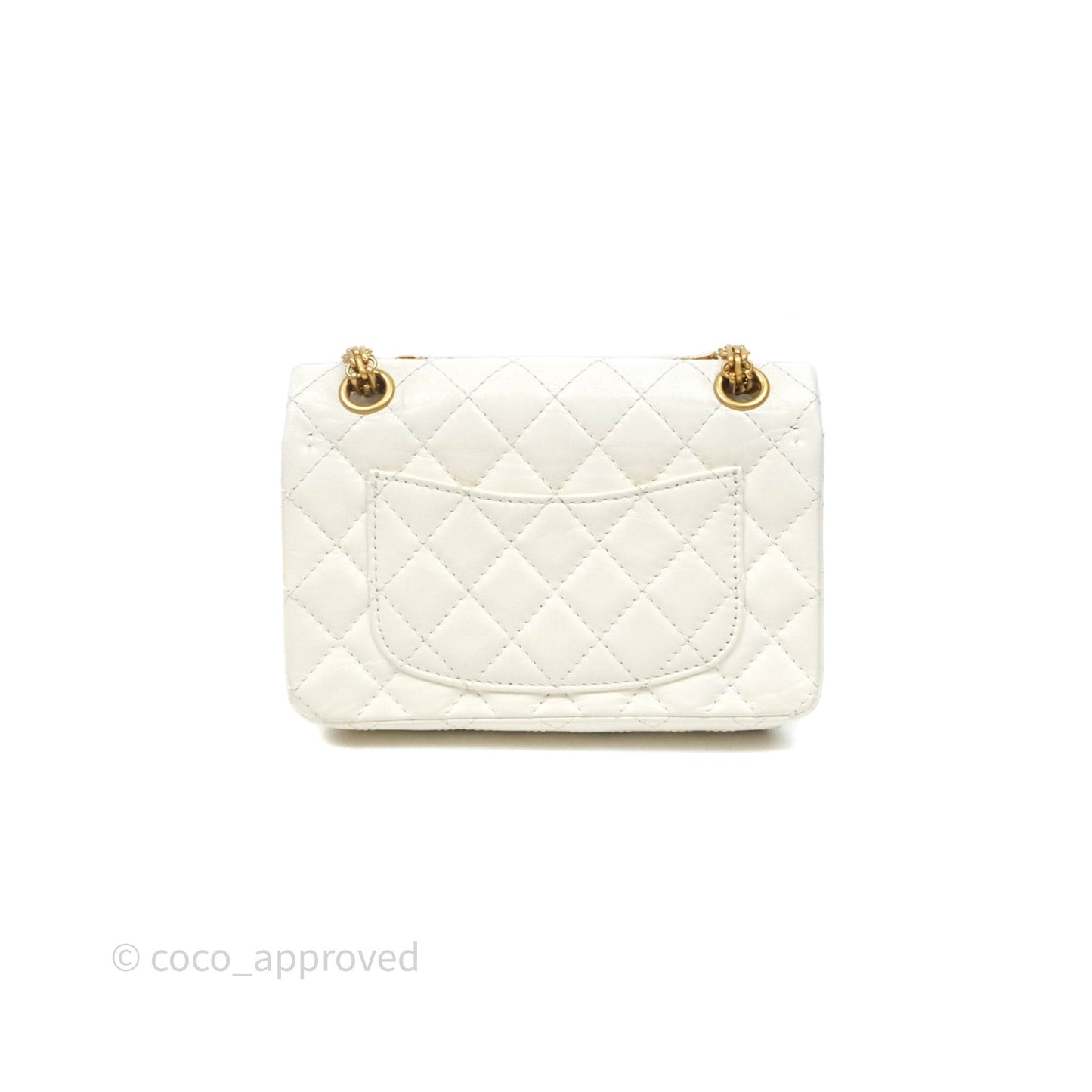 Chanel Mini Reissue 224 Ivory White Aged Calfskin Aged Gold Hardware