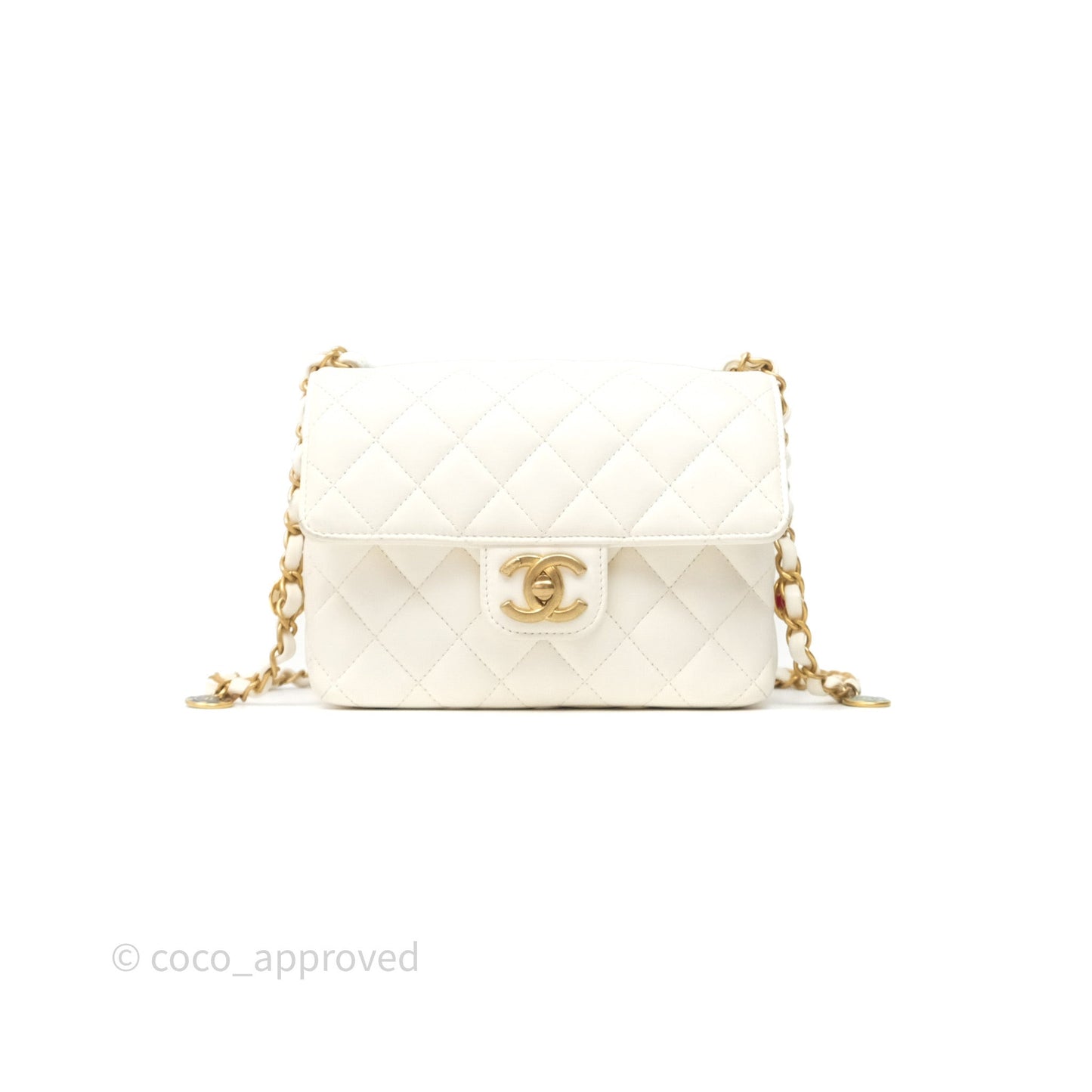 Chanel Casino Chips Chain White Lambskin Flap Bag
