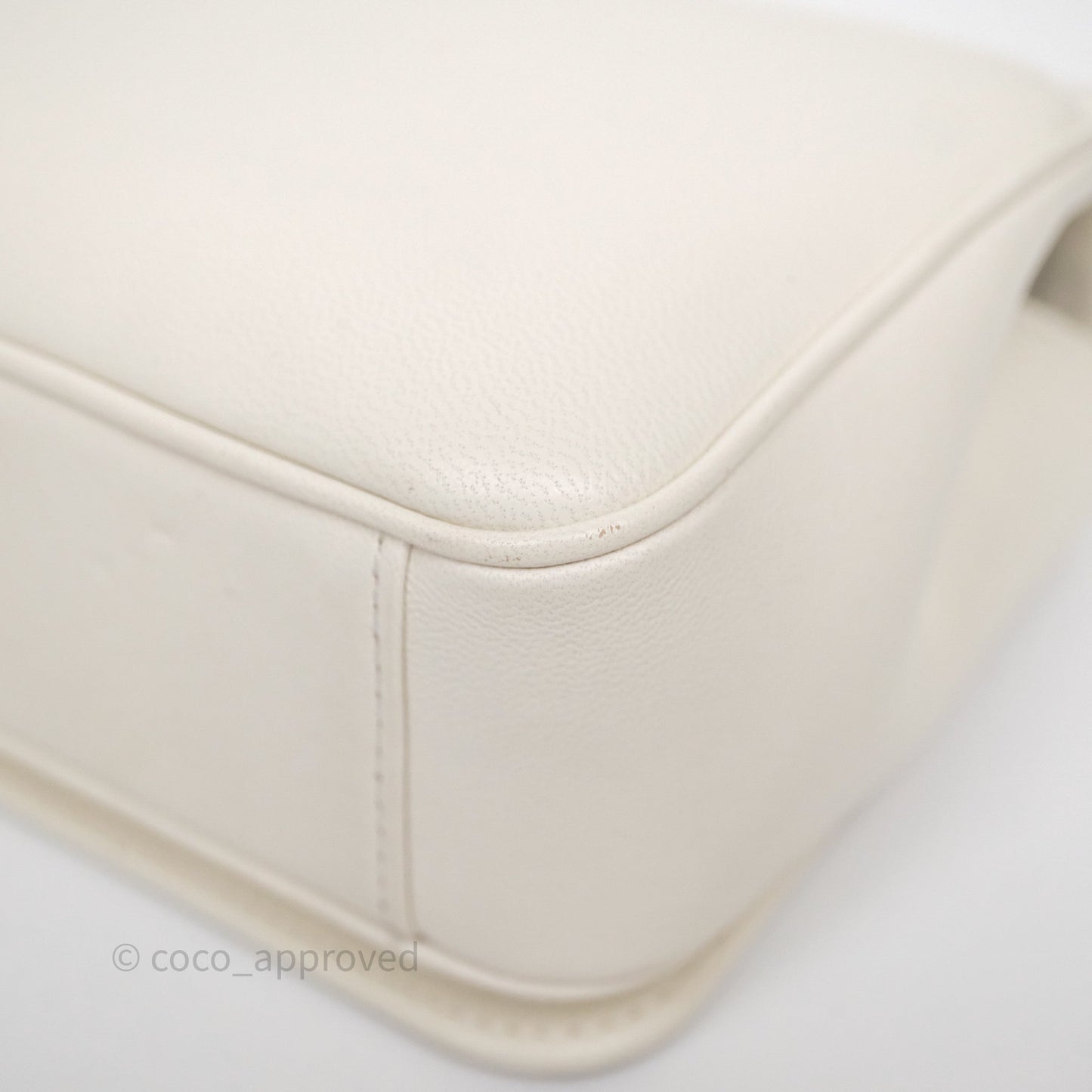 Chanel CC Mania Flap Bag White Lambskin Gold Hardware