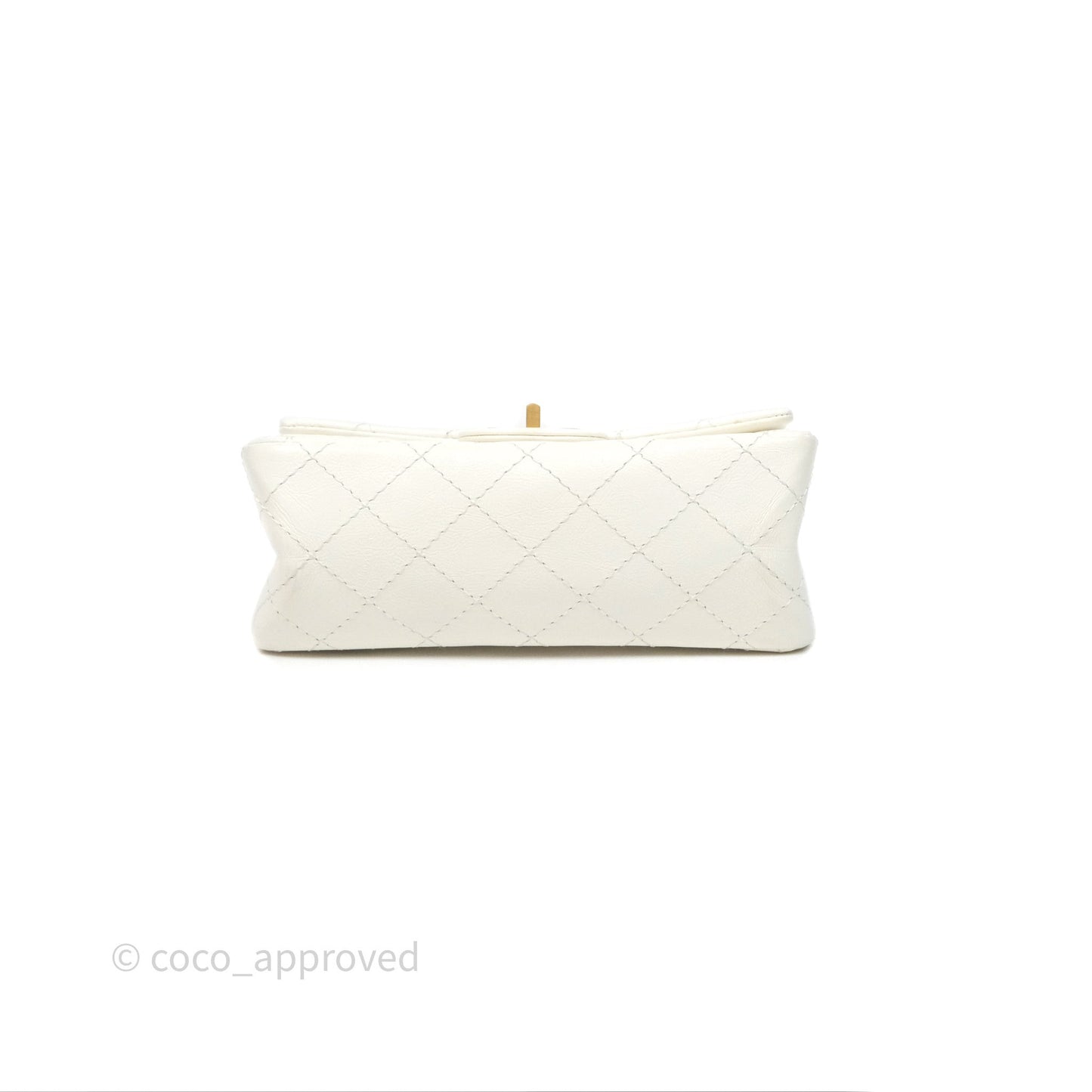 Chanel Mini Reissue 224 Ivory White Aged Calfskin Aged Gold Hardware