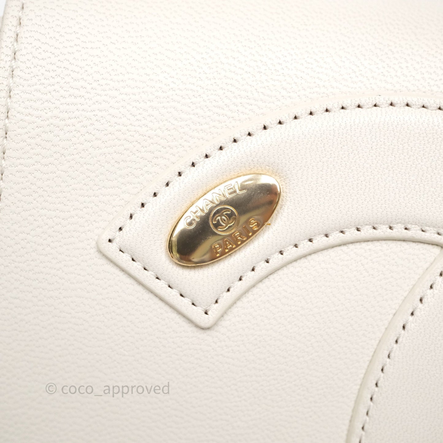 Chanel CC Mania Flap Bag White Lambskin Gold Hardware