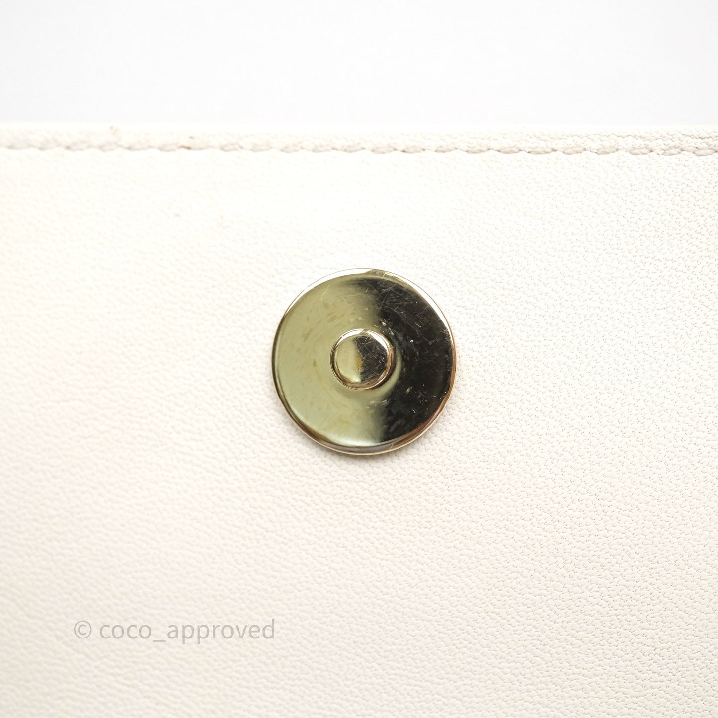 Chanel CC Mania Flap Bag White Lambskin Gold Hardware