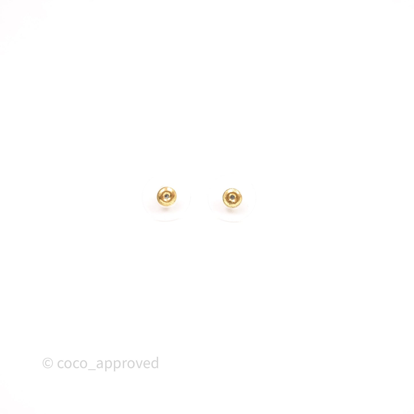 Chanel Crystal CC Heart Drop Earrings Gold Tone 23C