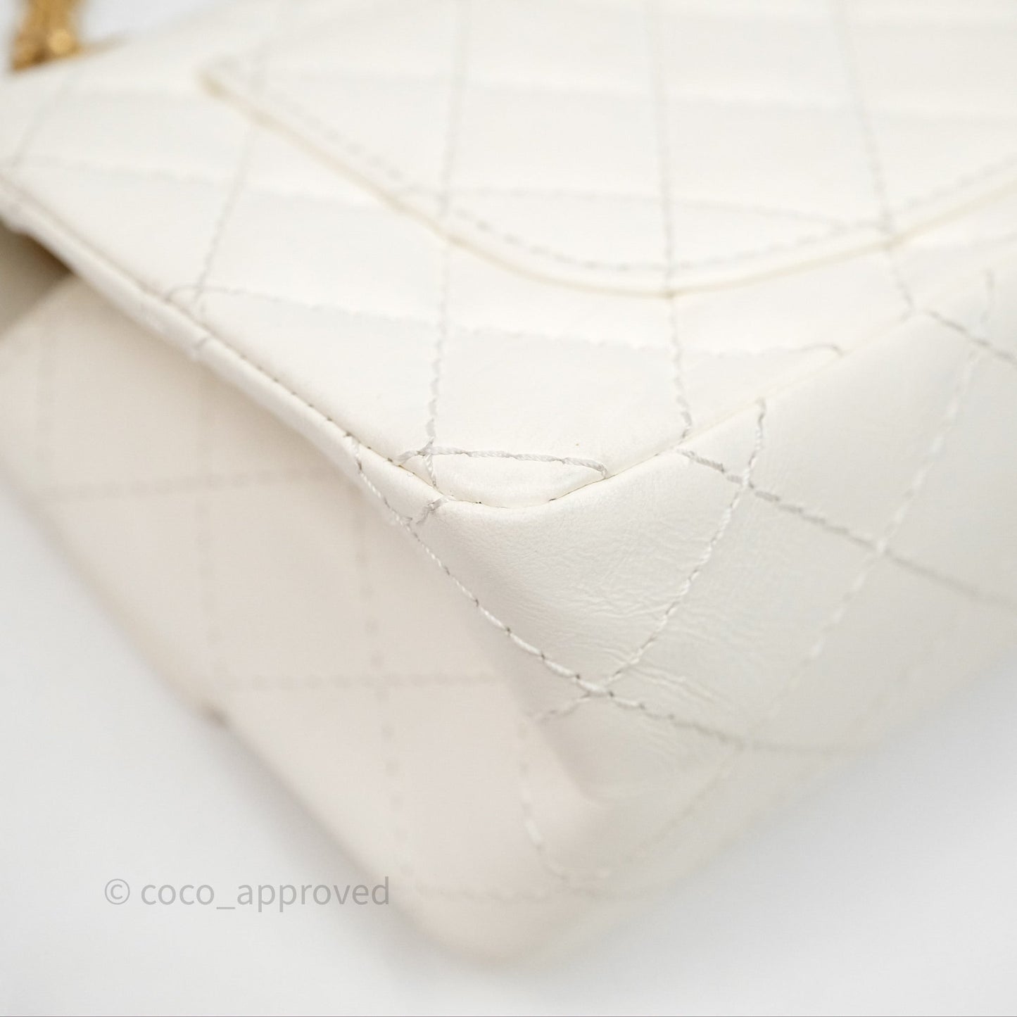 Chanel Mini Reissue 224 Ivory White Aged Calfskin Aged Gold Hardware