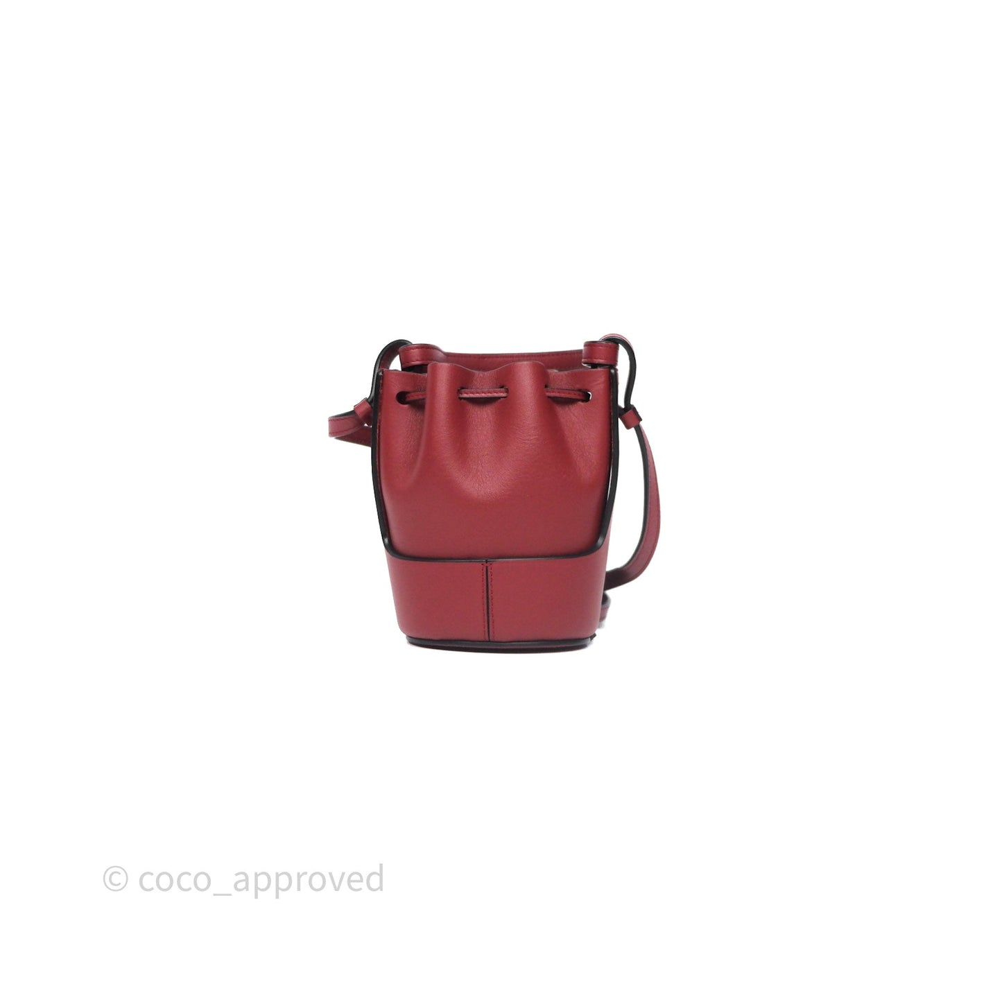 Loewe Nano Balloon Bucket Bag Deep Red Calfskin