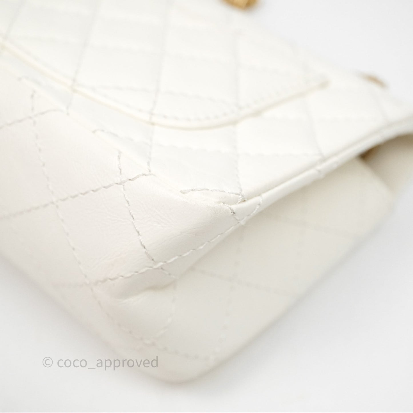 Chanel Mini Reissue 224 Ivory White Aged Calfskin Aged Gold Hardware