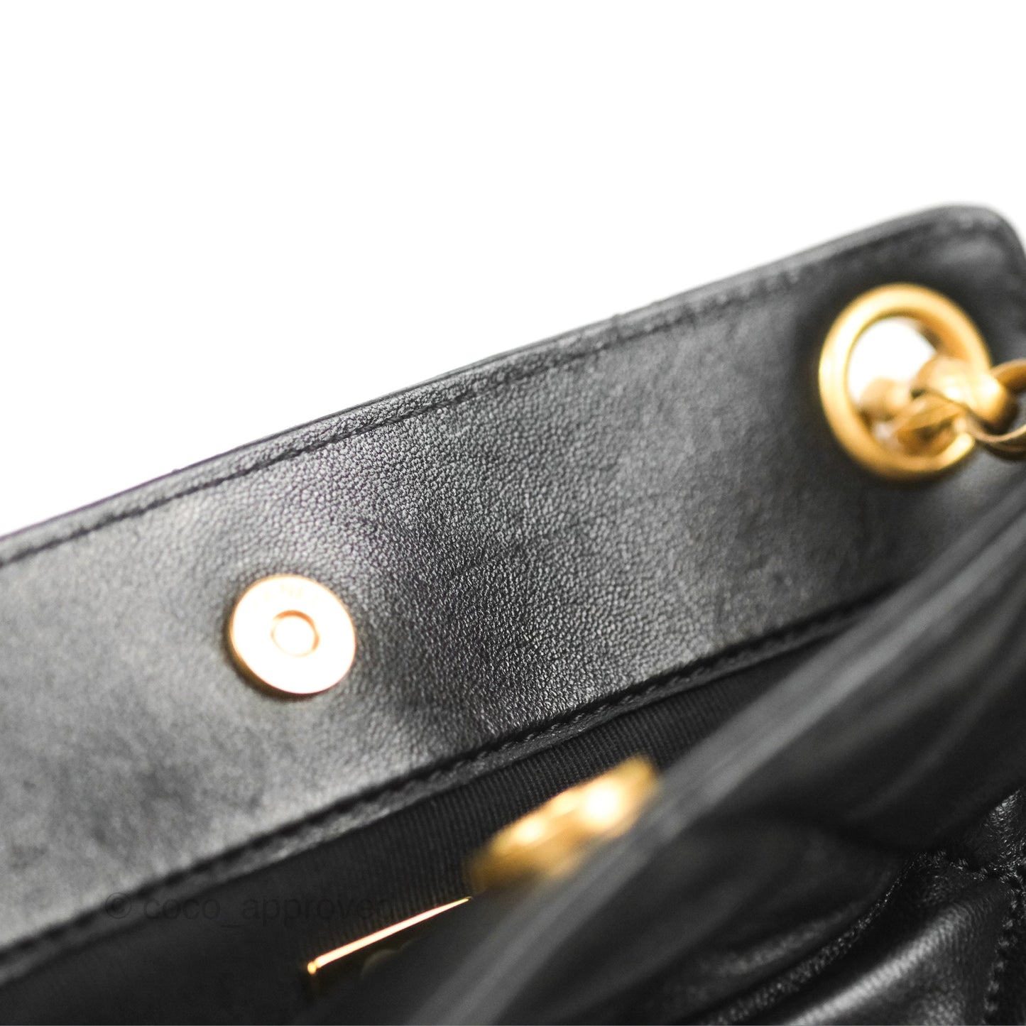 Chanel Mini Front Pocket Tote Black Calfskin Aged Gold Hardware
