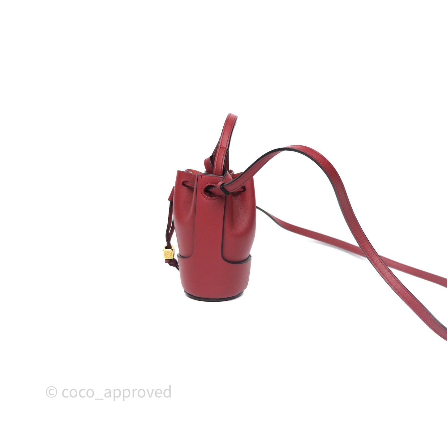 Loewe Nano Balloon Bucket Bag Deep Red Calfskin