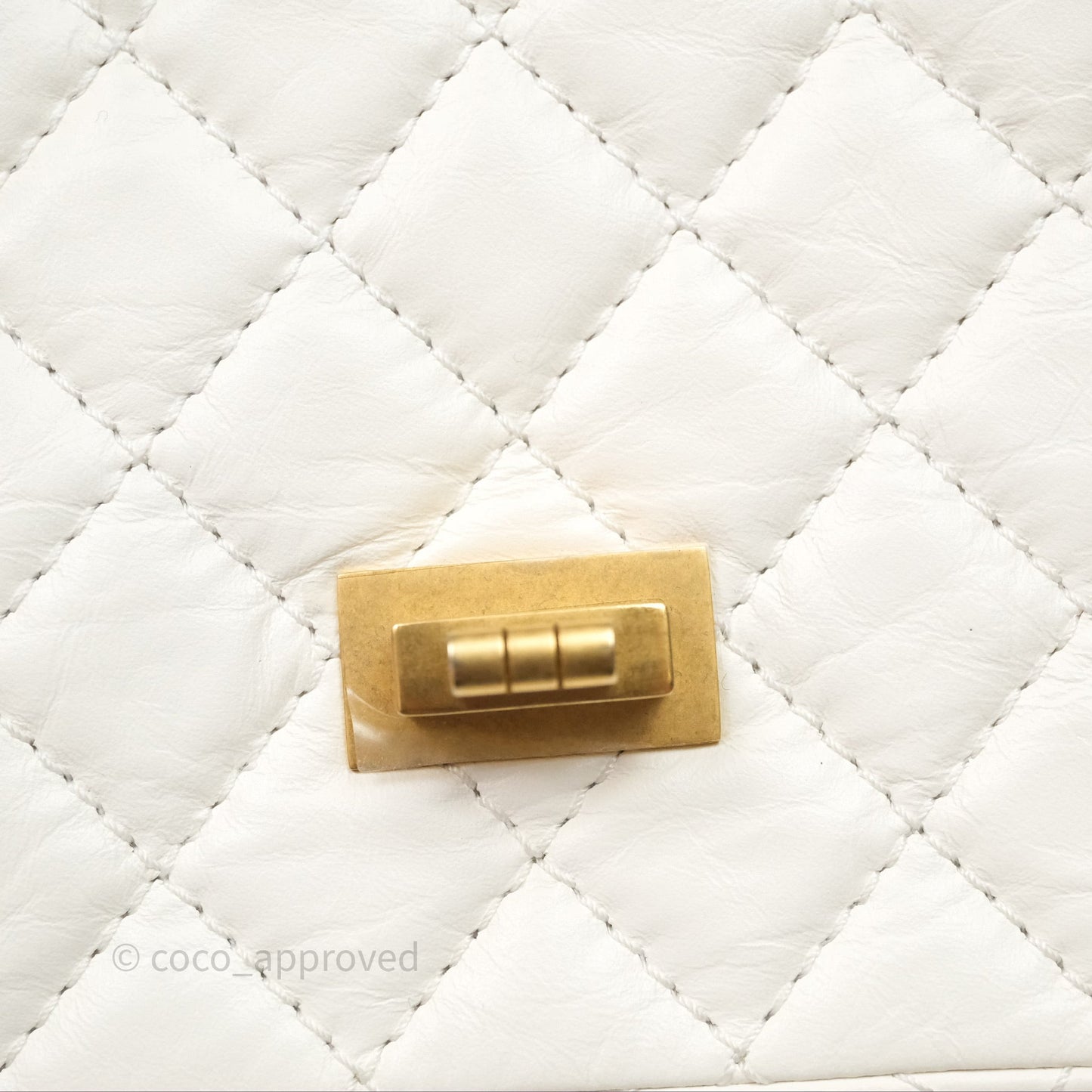 Chanel Mini Reissue 224 Ivory White Aged Calfskin Aged Gold Hardware