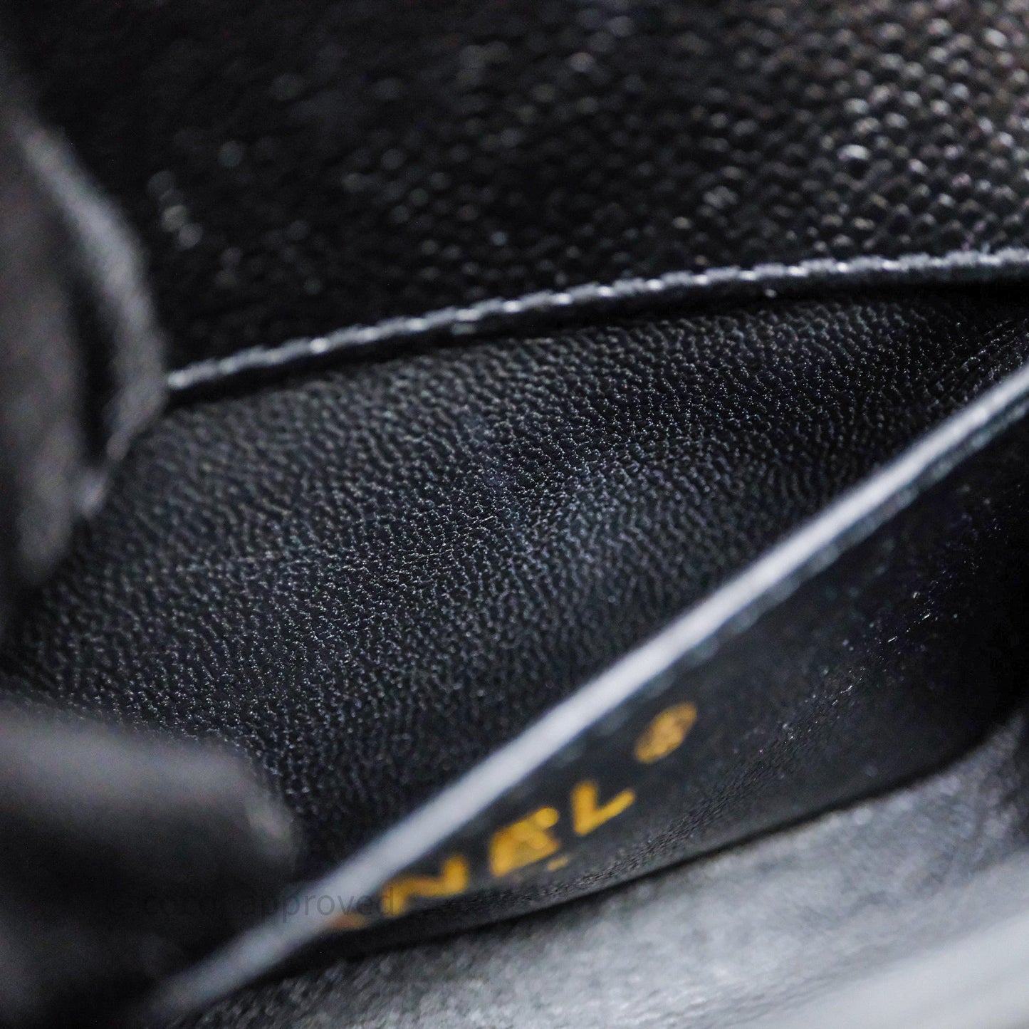 Chanel Mini Boy Quilted Black Caviar Aged Gold Hardware