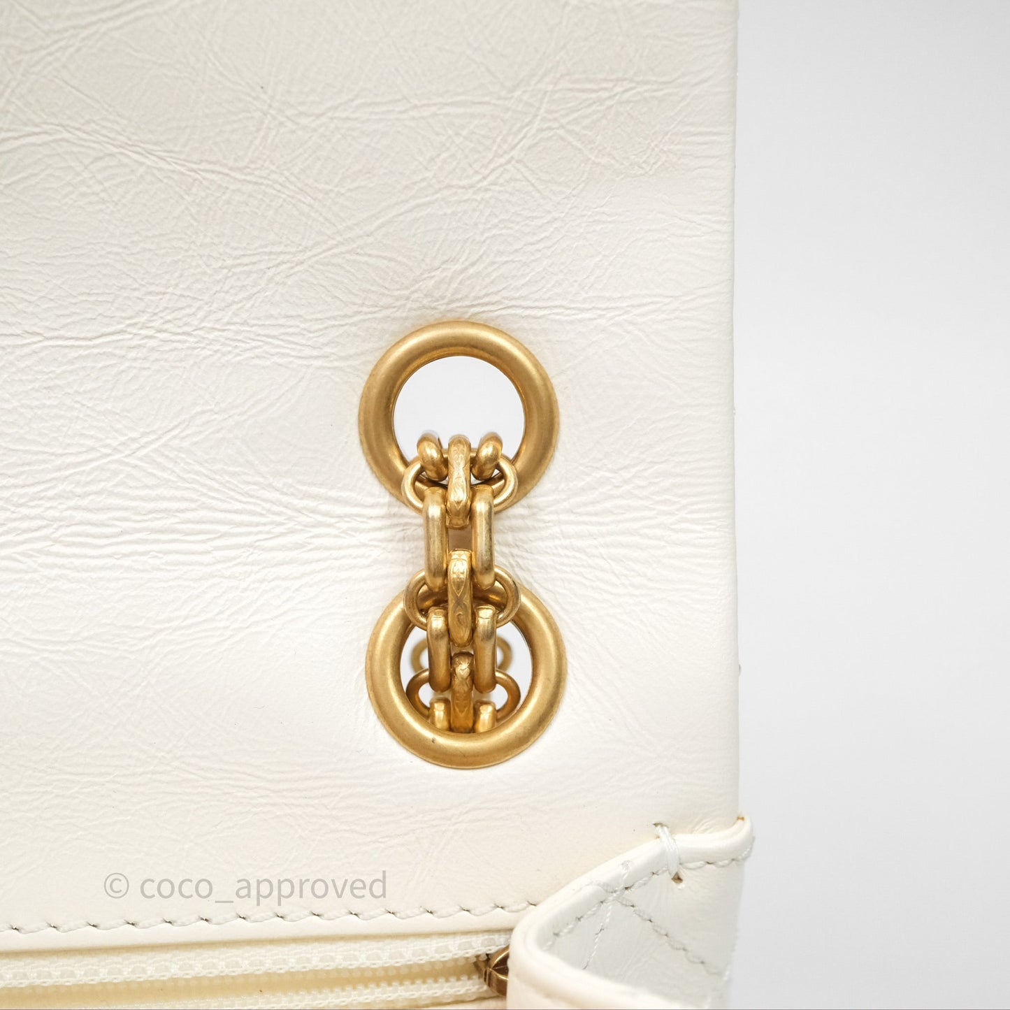 Chanel Mini Reissue 224 Ivory White Aged Calfskin Aged Gold Hardware