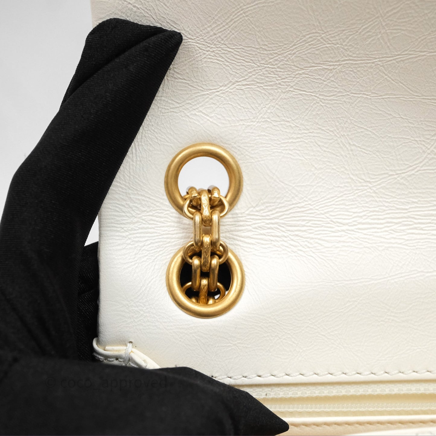 Chanel Mini Reissue 224 Ivory White Aged Calfskin Aged Gold Hardware