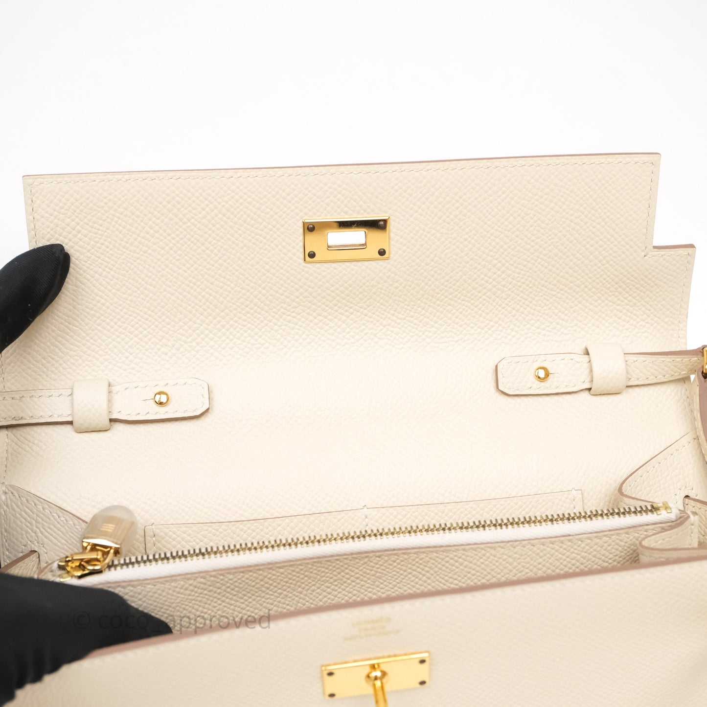 Hermès Kelly To Go Wallet Craie Epsom Gold Hardware