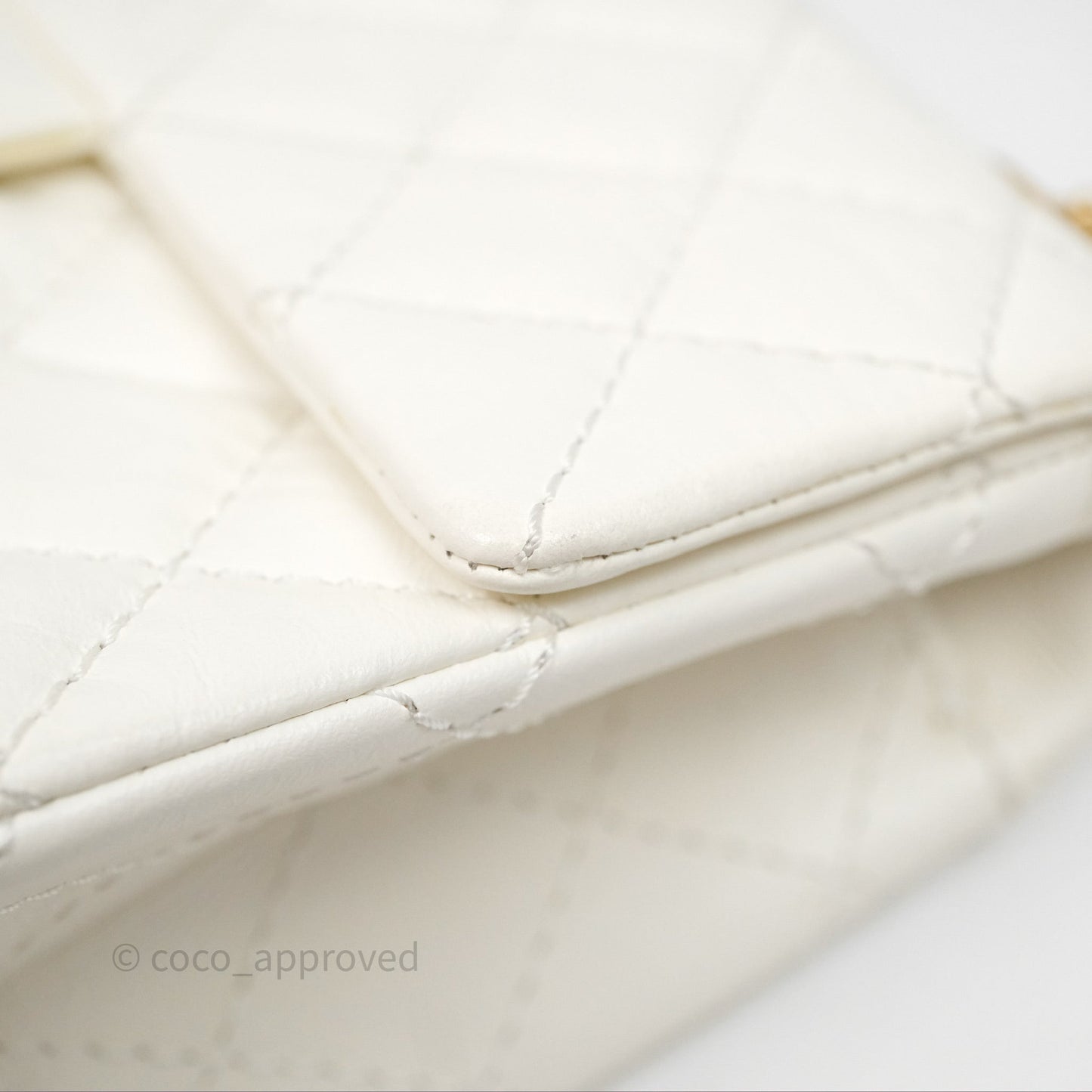Chanel Mini Reissue 224 Ivory White Aged Calfskin Aged Gold Hardware